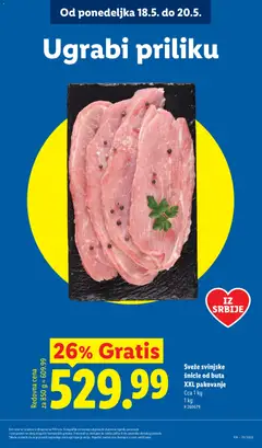Sveže svinjske šnicle od buta XXL pakovanje, Sveže svinjske šnicle od buta XXL pakovanje cca 1 kg - pregled Lidl kataloga - važi od 14.05.2026 | Strana: 11 | Proizvode: Svinjske šnicle, Pakovanje