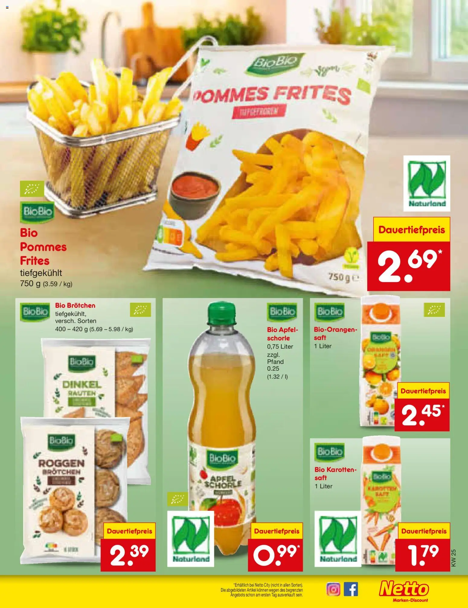 Netto Marken-Discount Prospekt – gültig ab 15.06.2026 | Seite: 61 | Produkte: Pommes, Äpfel, Pommes frites, Saft