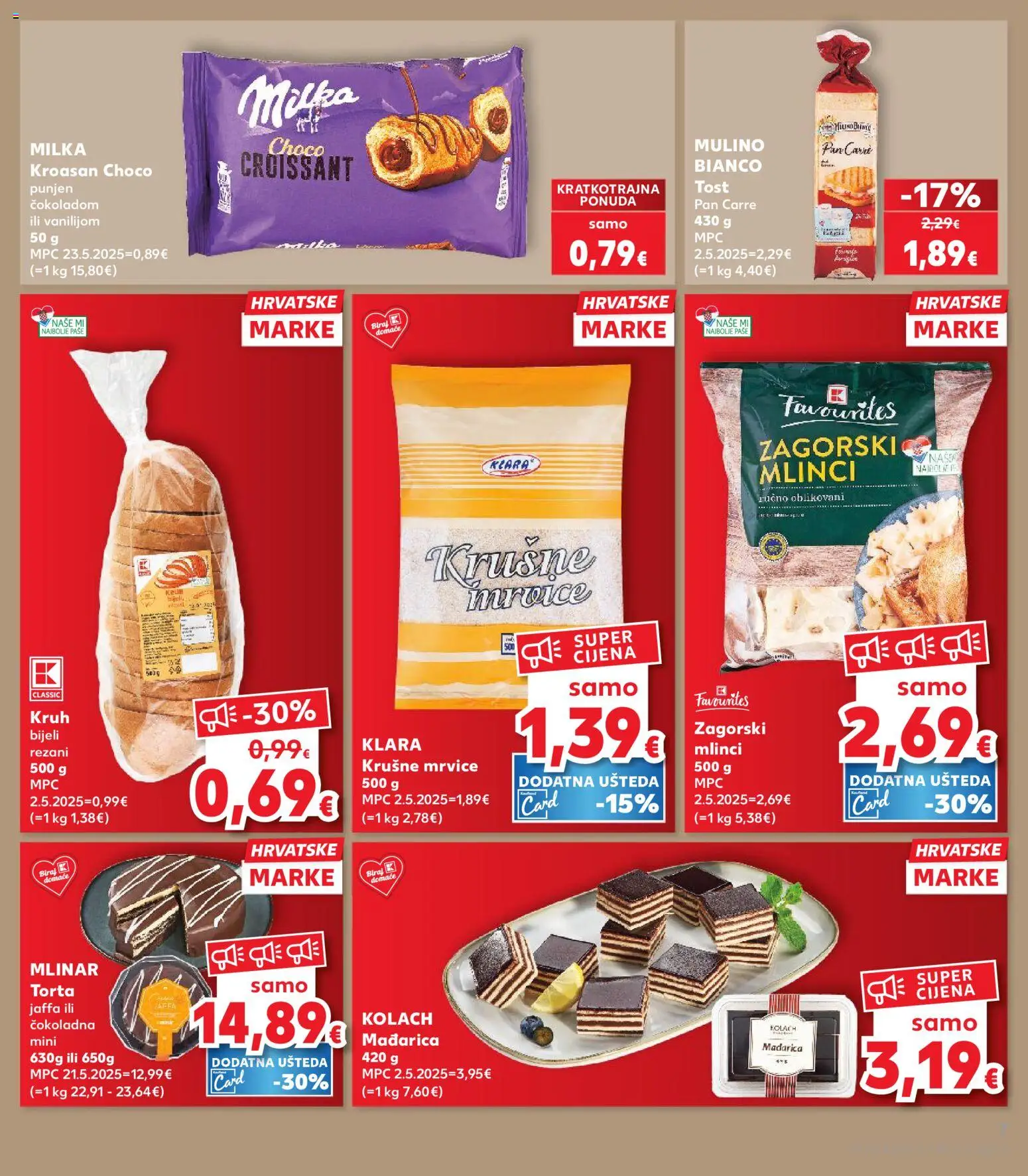 Kaufland HR akciós ujság - amely érvényes a következő dátumtól: 2026.07.29. | Oldal: 7 | Termékek: Torta, Croissant