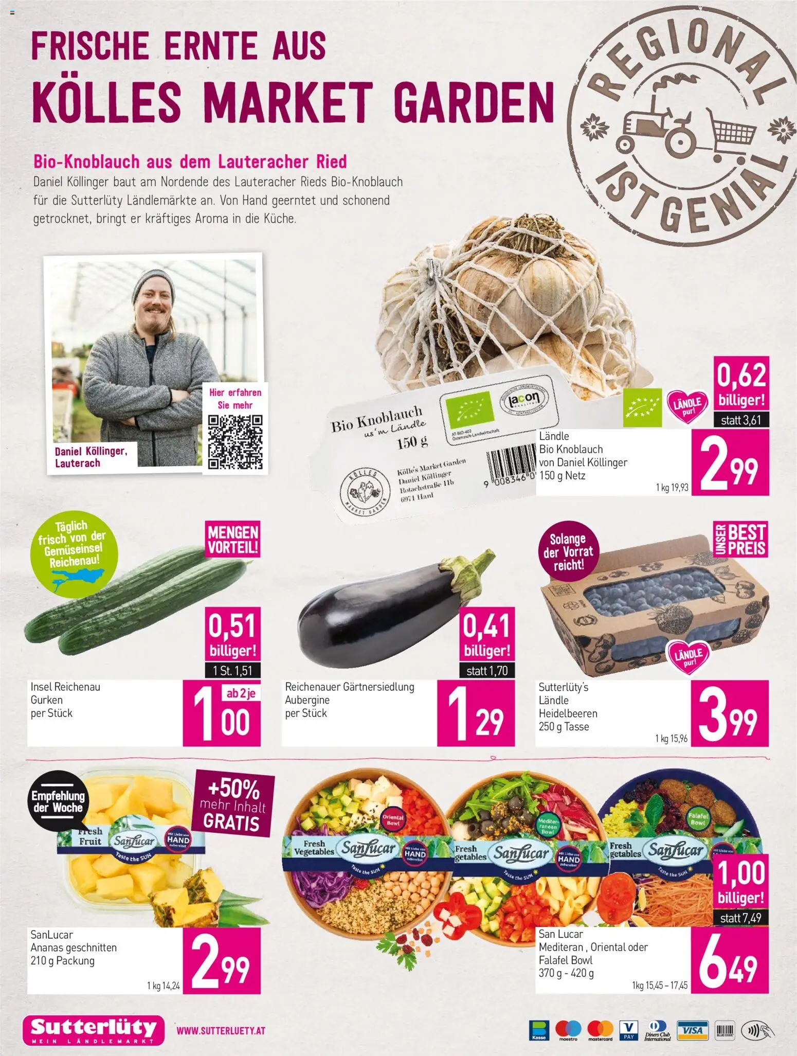 Sutterlüty Flugblatt gültig ab 13.08.2026 | Seite: 20 | Produkte: Gurken, Knoblauch, Aubergine, Ananas