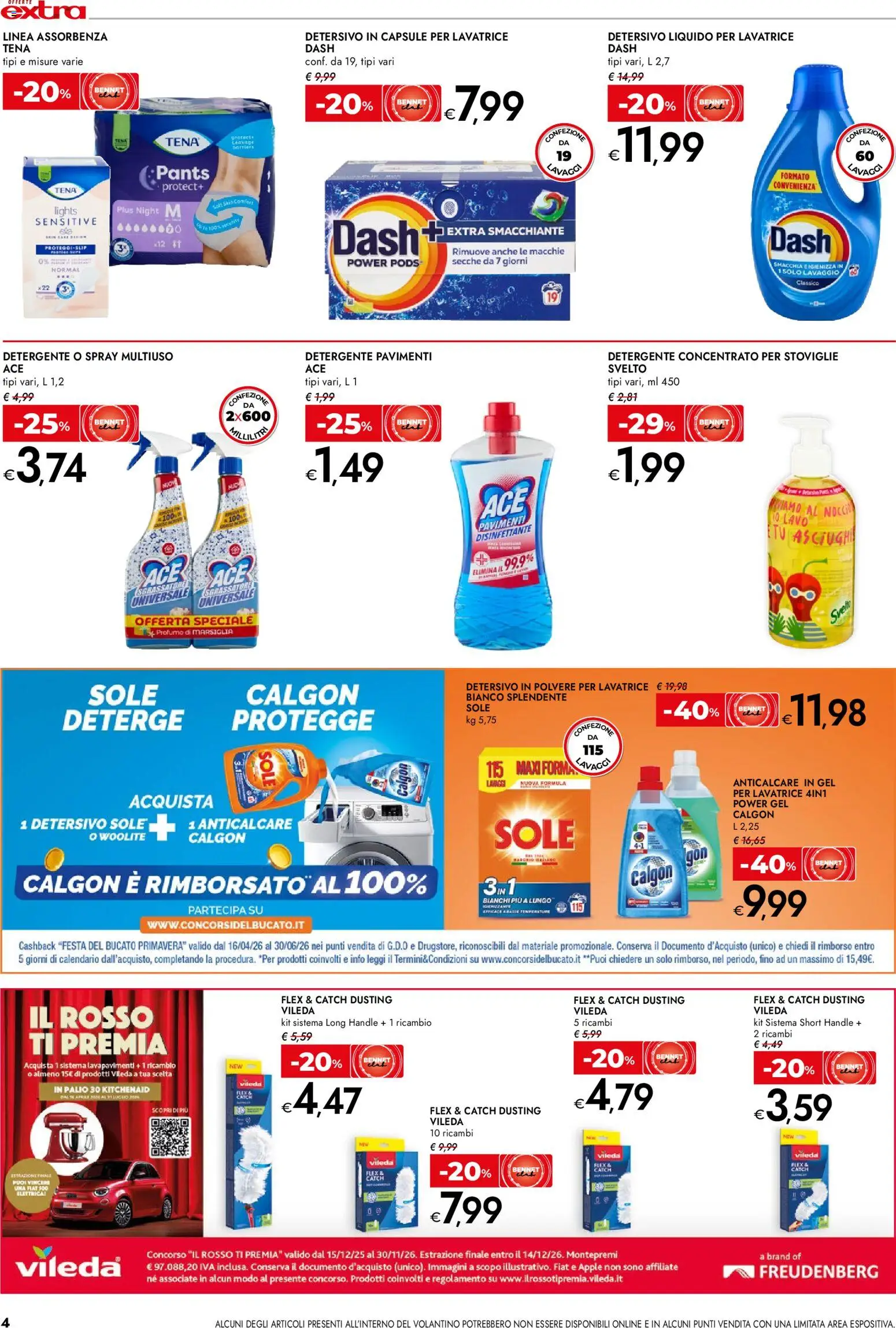 Volantino bennet del 20.04.2026 | Pagina: 4 | Prodotti: Anticalcare, Sgrassatore, Lavatrice, Profumo