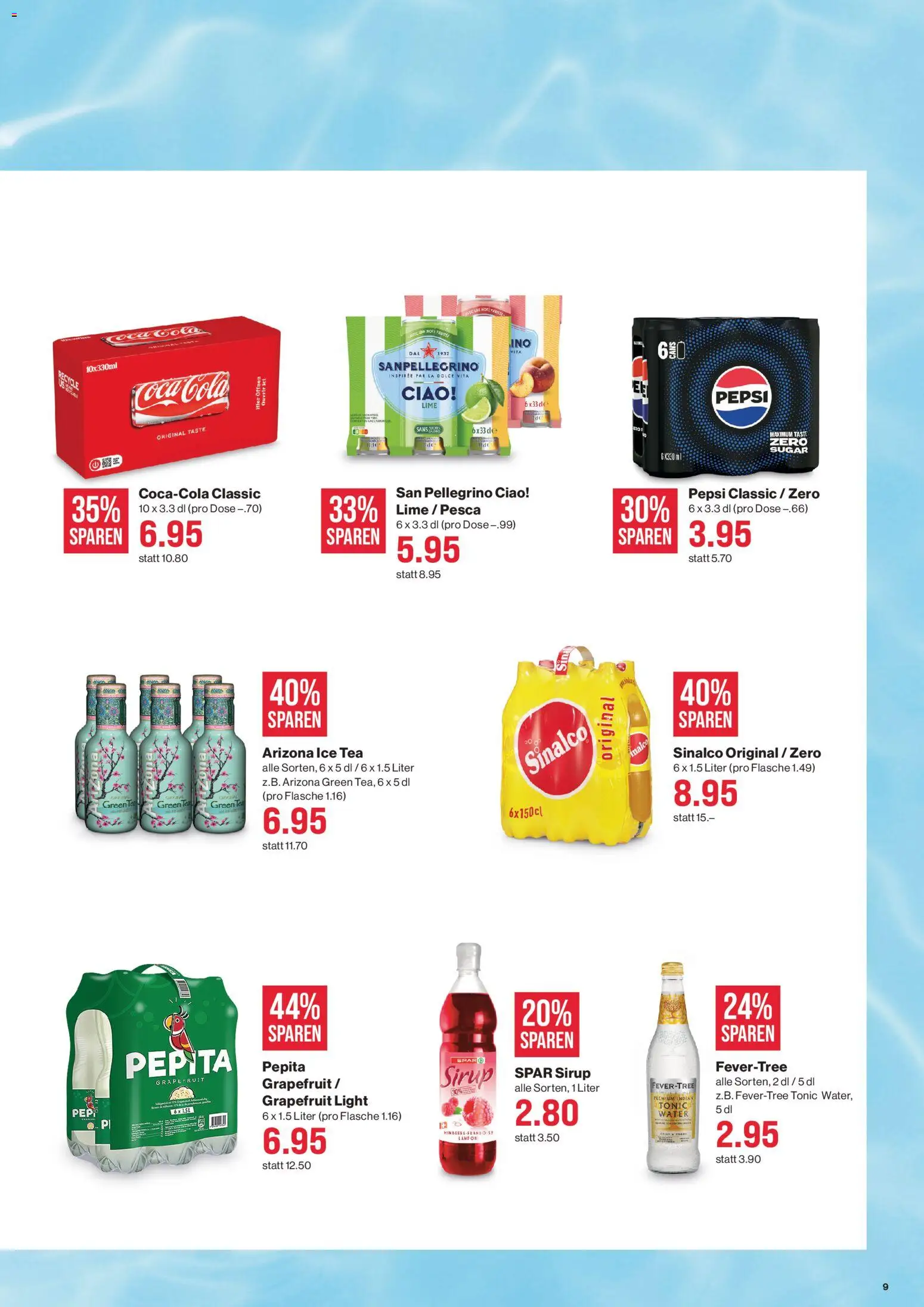 SPAR aktionen – gültig ab 13.08.2026 | Seite: 9 | Produkte: Pepsi, Coca Cola, Sirup, Grapefruit