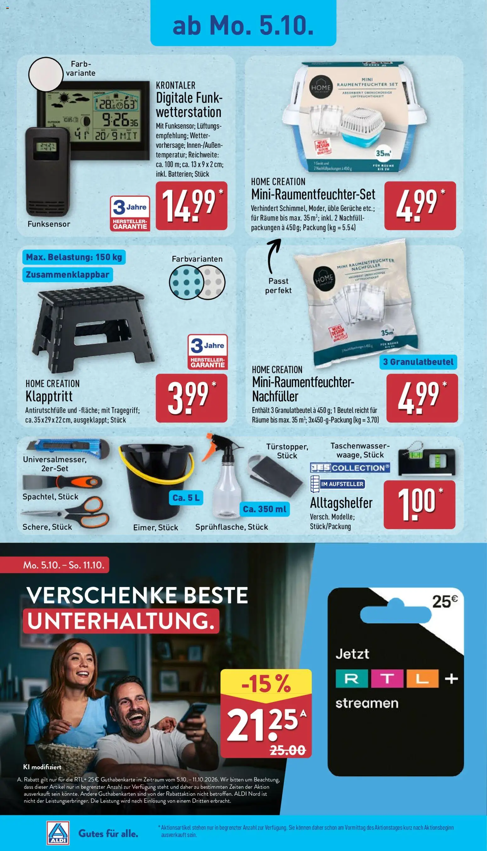 Aldi Prospekt – gültig ab 05.10.2026 | Seite: 4 | Produkte: Wetterstation, Home creation