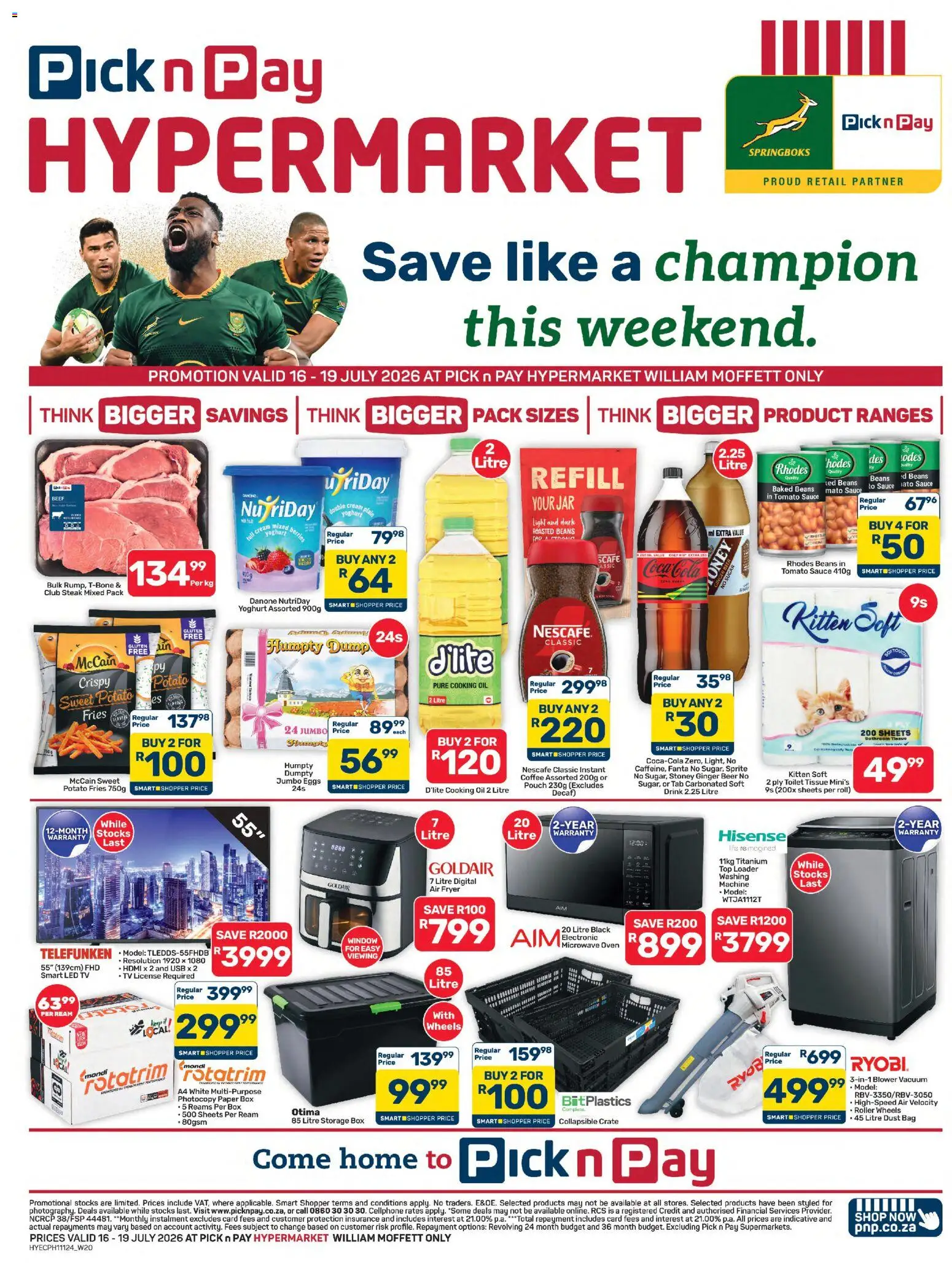 New Pick n Pay catalogue – valid from 16/07/2026 | Page: 1 | Products: USB, Toilet, Eggs, Sauce
