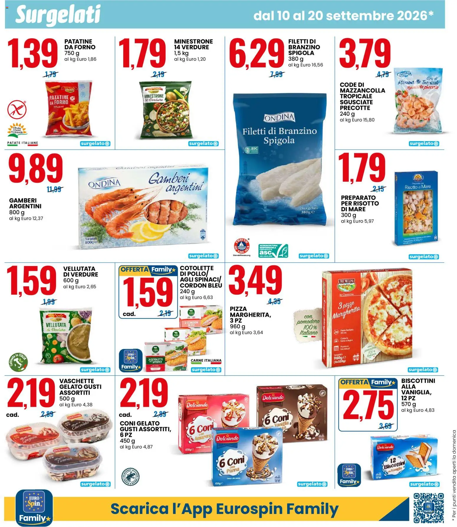 Volantino Eurospin del 10/09/2026 | Pagina: 8 | Prodotti: Vaniglia, Pizza, Patatine, Tiramisù