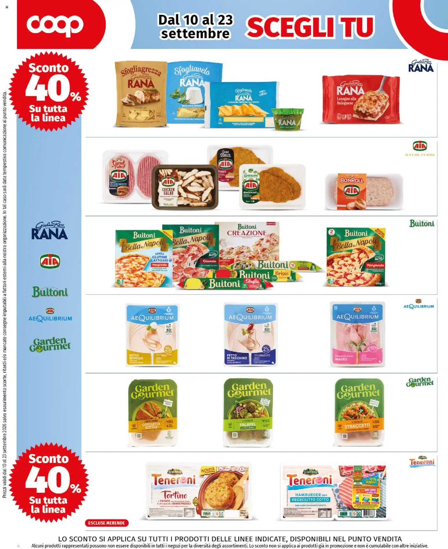 Volantino COOP del 10/09/2026 | Pagina: 4 | Prodotti: Pollo, Patate, Prosciutto, Vitello