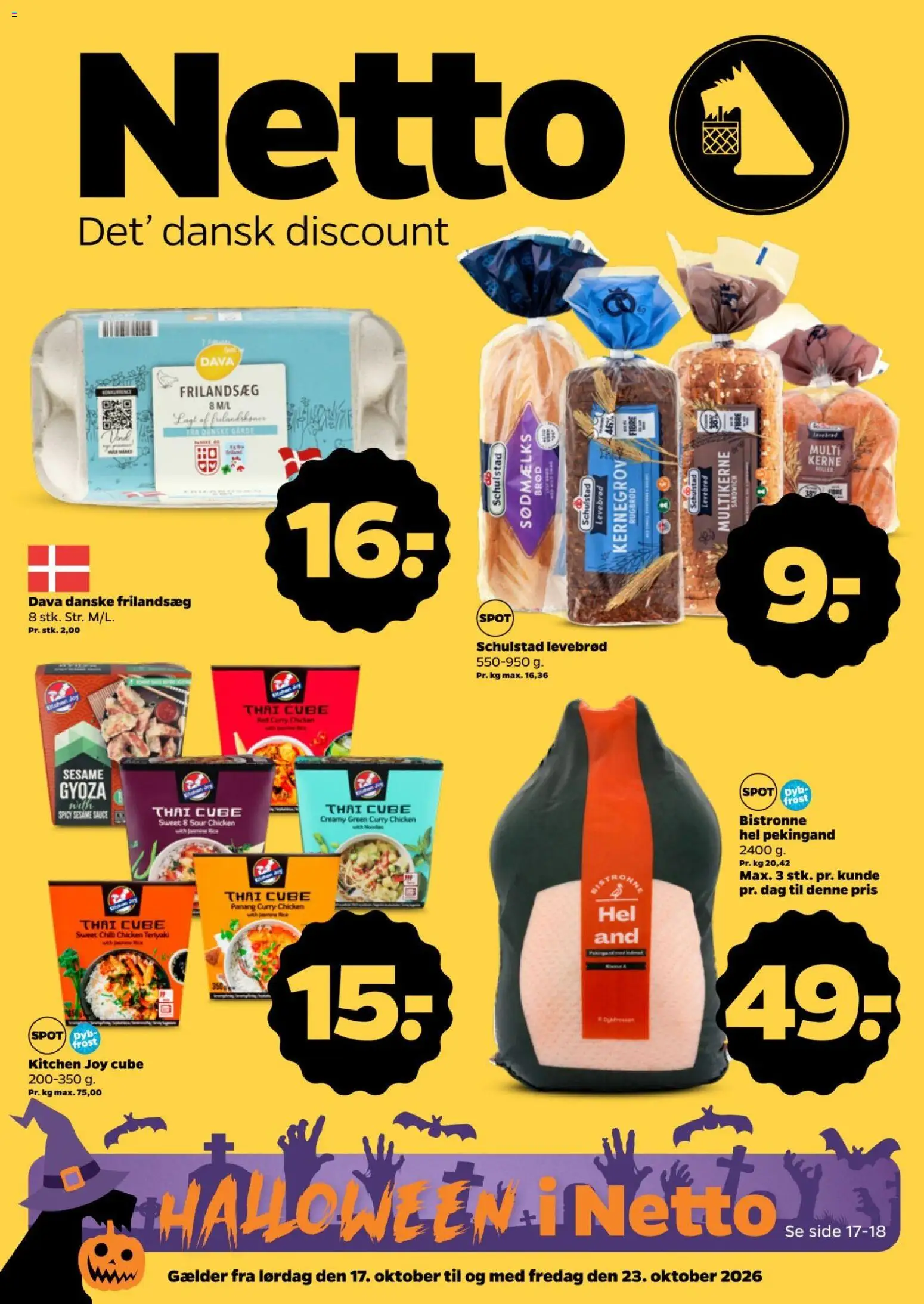 Netto tilbudsavis – gyldig fra 17/10/2026 | Side: 1 | Produkter: Chili, Brød, Pekingand, Rugbrød
