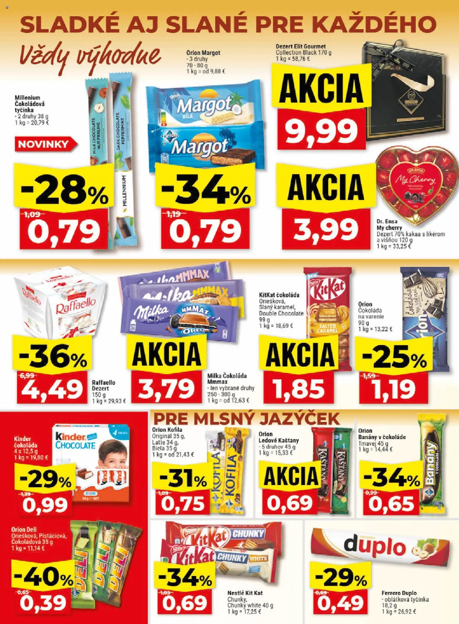 Nové Klas akcie – leták je platný od 06.07.2026 | Strana: 17 | Produkty: Banány v čokoláde, Kinder, Čokoláda, Milka