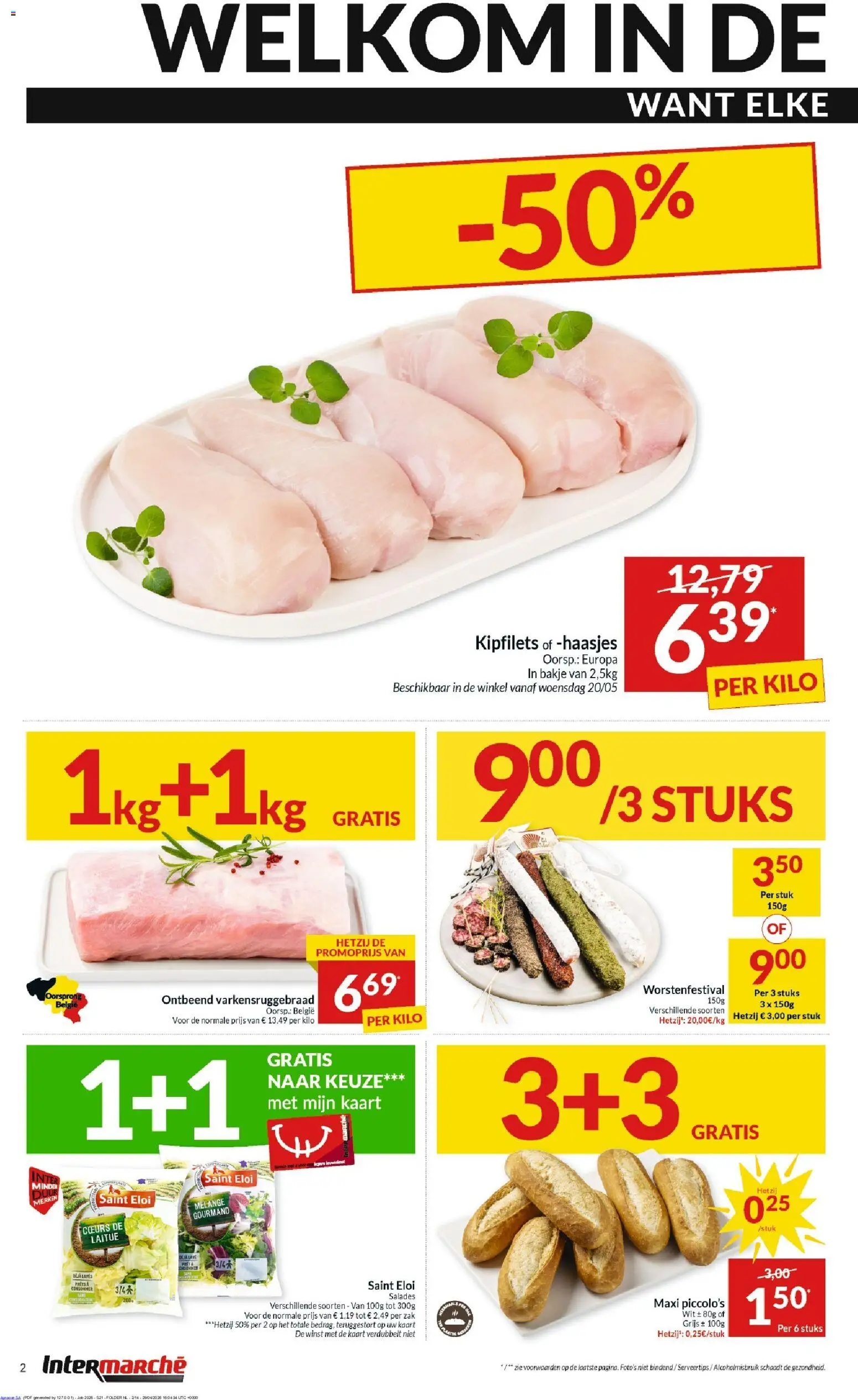 {H1} | Pagina: 2 | Producten: Salades, Zak, Kaart
