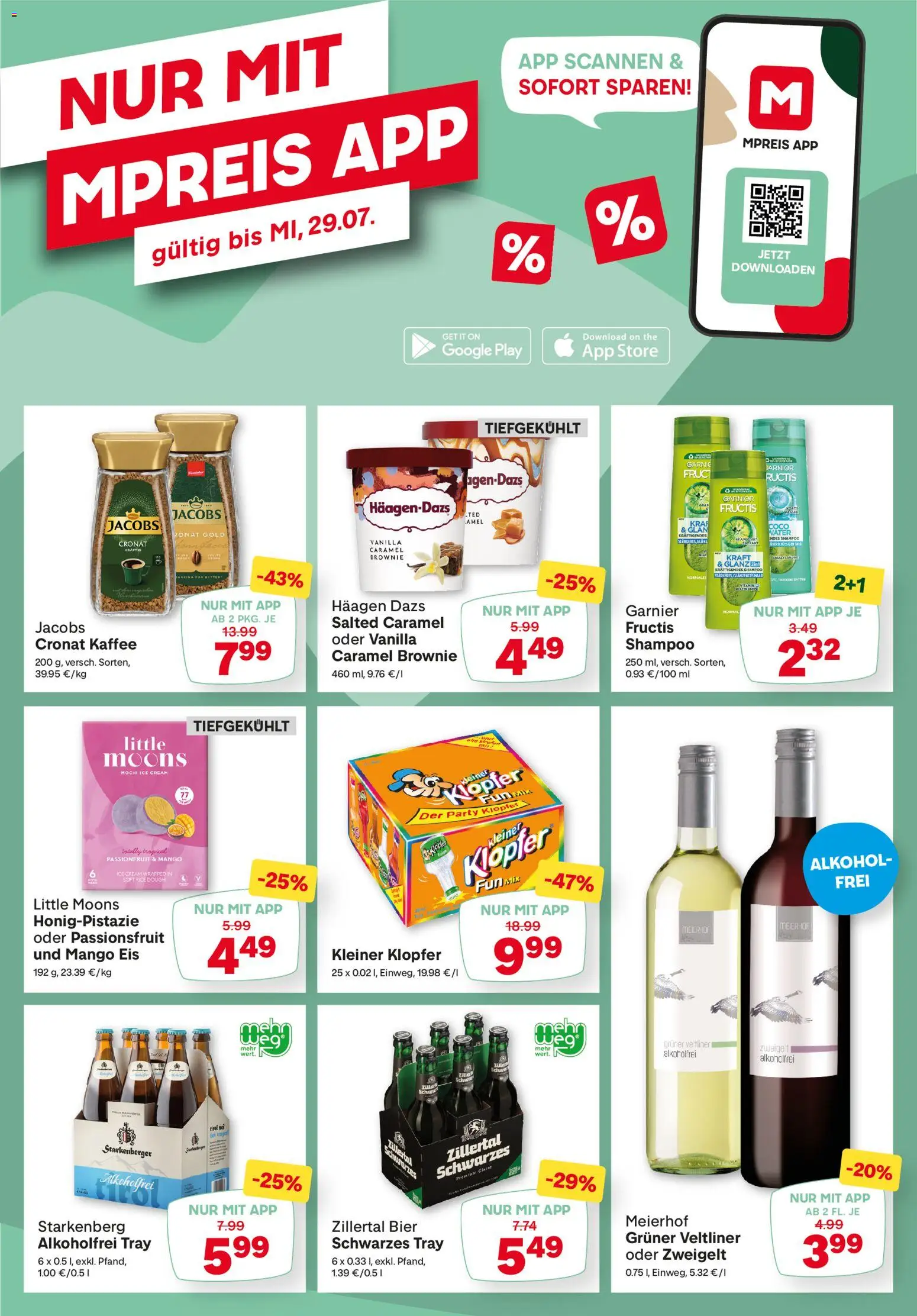 MPREIS Flugblatt gültig ab 23.07.2026 | Seite: 18 | Produkte: Eis, Mango, Shampoo, Bier