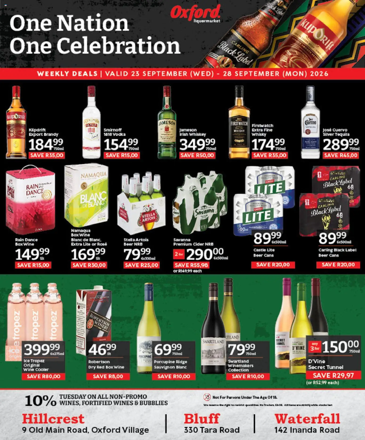 New Oxford Freshmarket catalogue – valid from 23/09/2026 | Page: 1 | Products: Cider, Wine, Beer, Whiskey