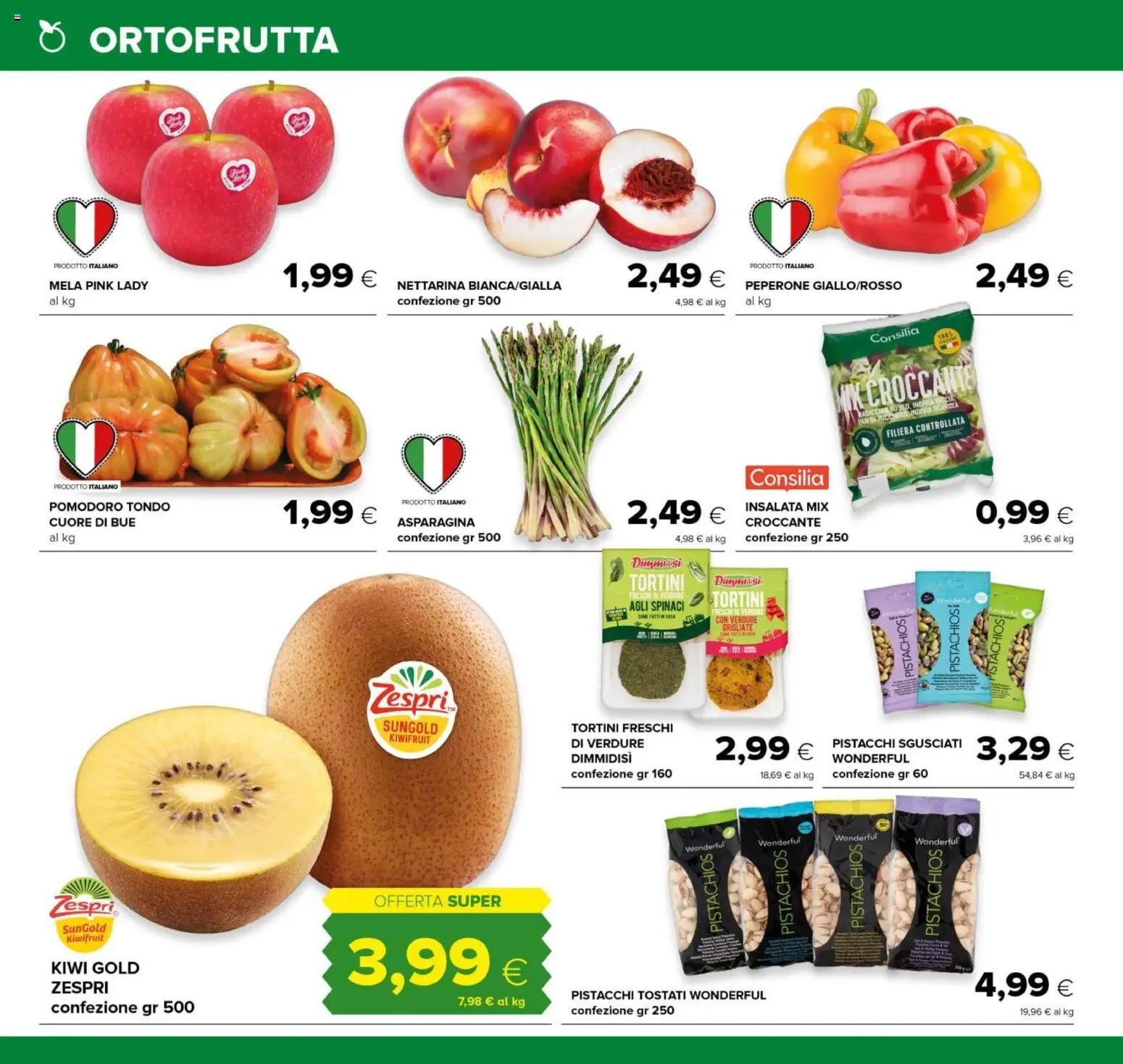 Volantino Tigre del 07.05.2026 | Pagina: 4 | Prodotti: Kiwi, Insalata, Verdure, Pomodoro