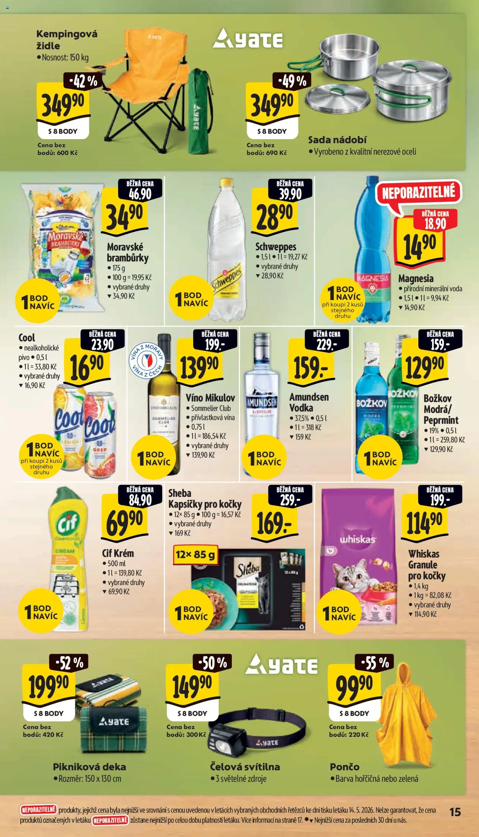 Albert leták - Supermarket od 20.05.2026 | Strana: 23 | Produkty: Čelová svítilna, Whiskas, Sheba, Minerální voda