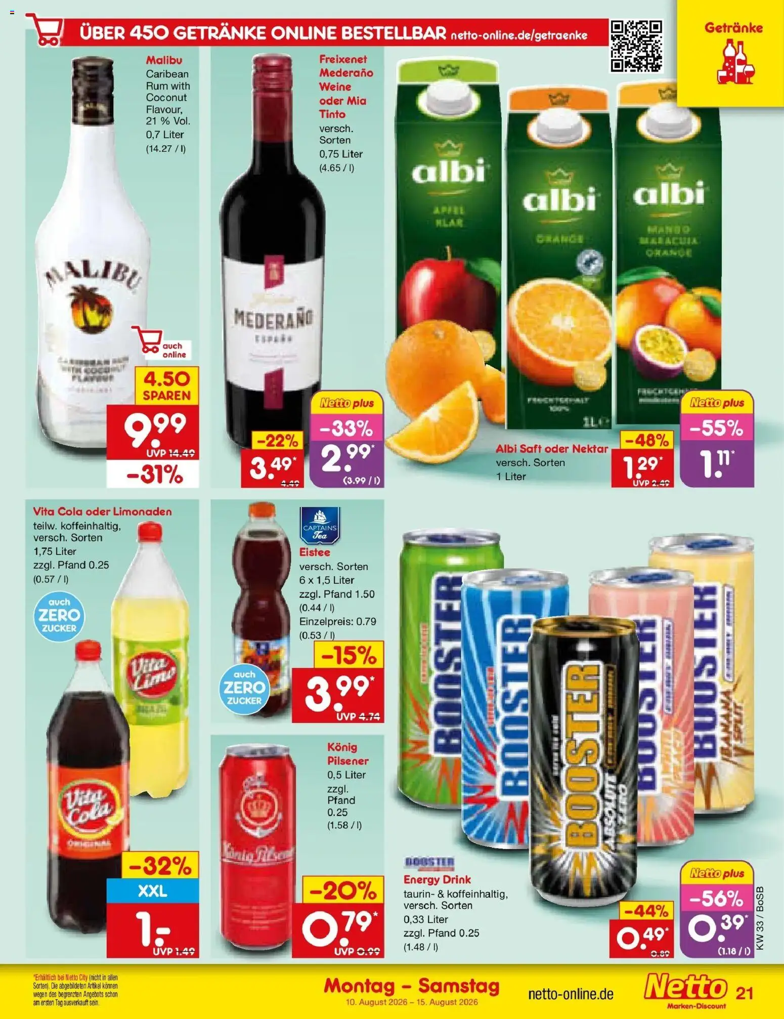 Netto Marken-Discount Prospekt Stadtlohn (ab 10.08.2026) » Angebote | Seite: 29 | Produkte: Freixenet, Rum, Apple, Vita cola