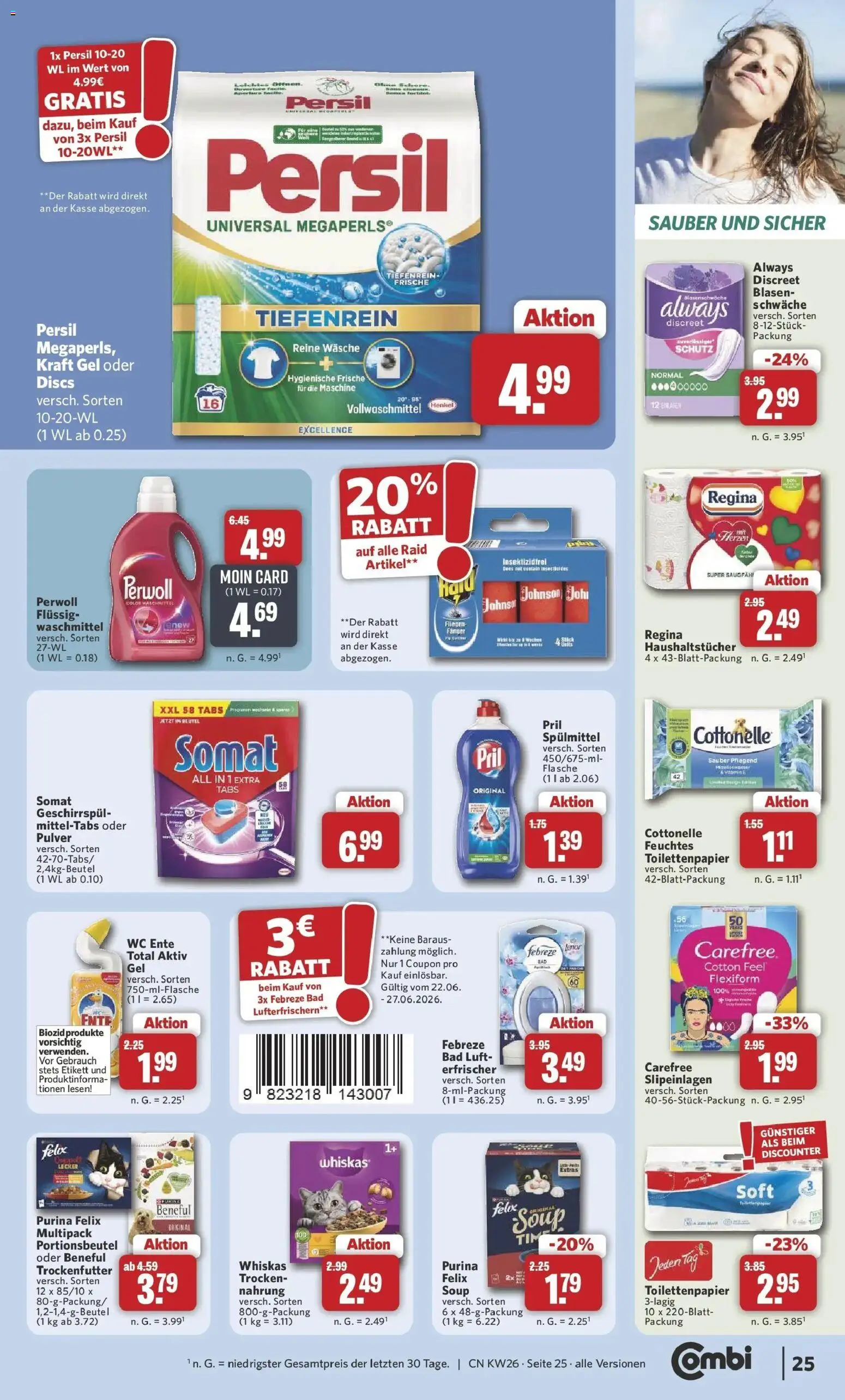 Combi Prospekt Celle – gültig ab 22.06.2026 | Seite: 30 | Produkte: Lenor, Waschmittel, Pril, Ente