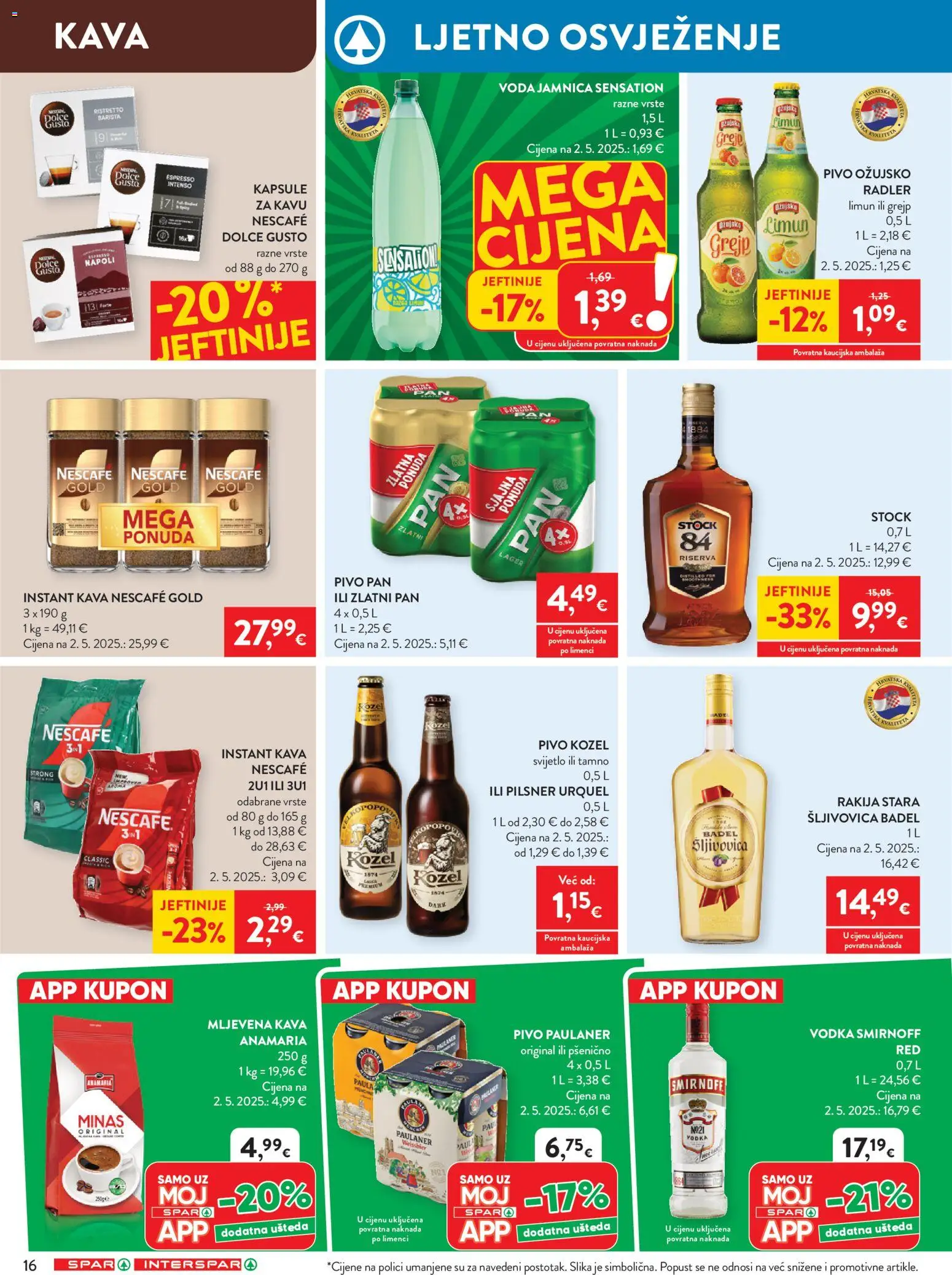 Spar katalog | vrijedi od 12.08.2026 | Stranica: 26 | Proizvodi: Šljivovica, Radler, Dolce Gusto, Pivo