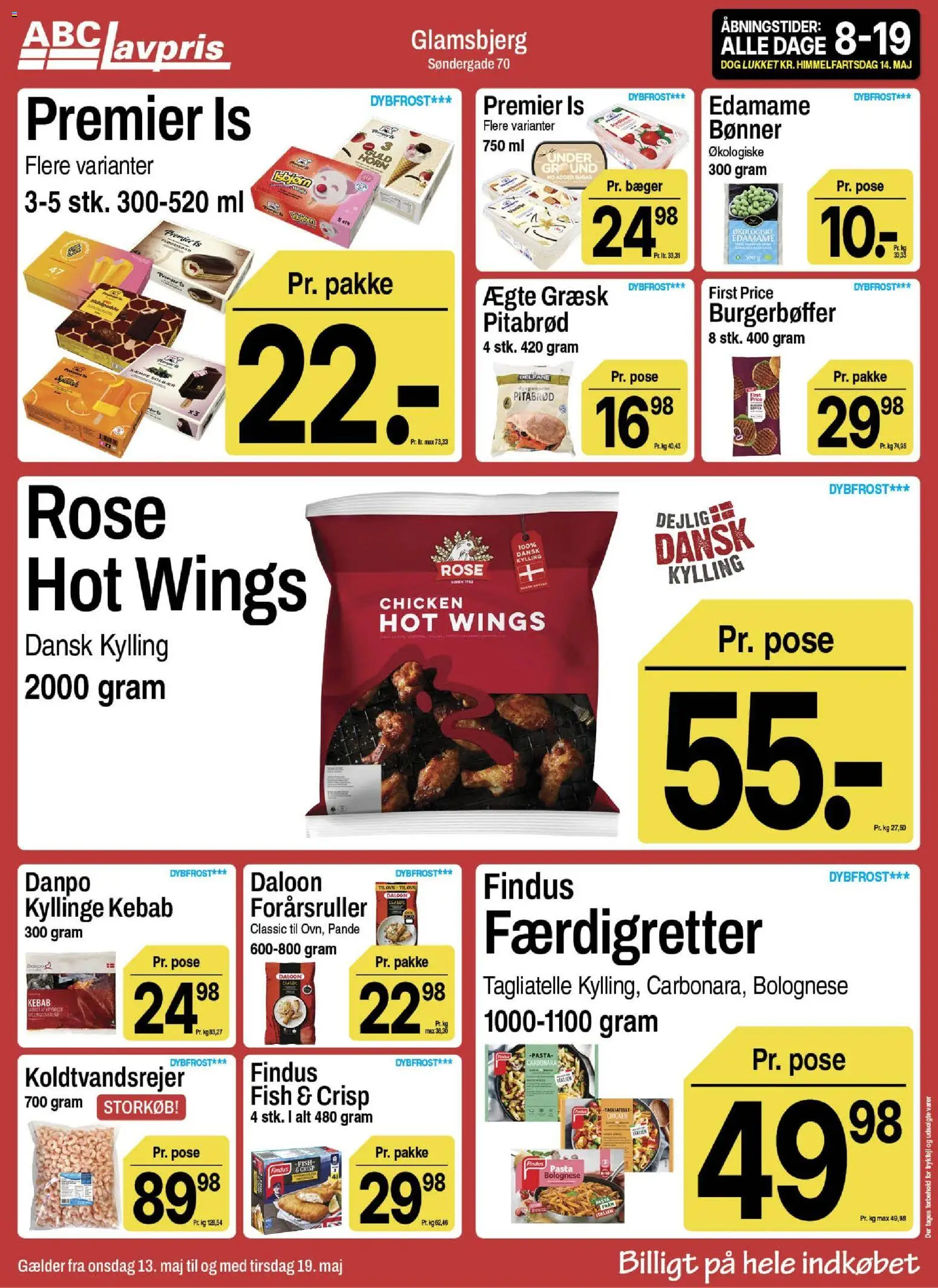 Abc Lavpris tilbudsavis – gyldig fra 13.05.2026 | Side: 7 | Produkter: Pasta, Kebab, Bønner, Is