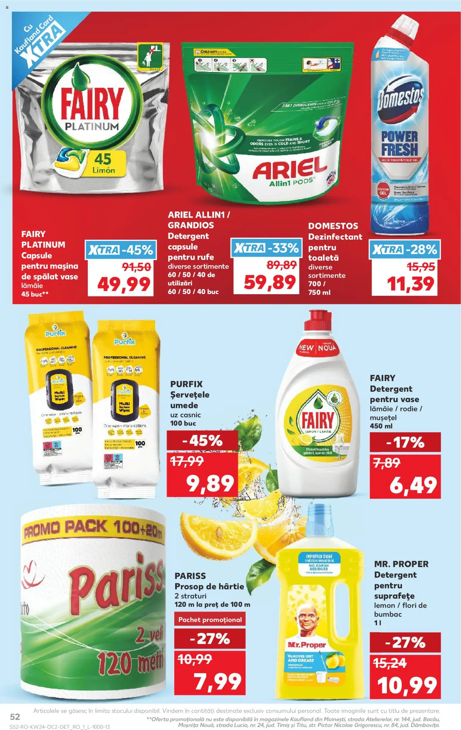 Kaufland RO akciós ujság - amely érvényes a következő dátumtól: 10.06.2026 | Oldal: 52 | Termékek: Ariel