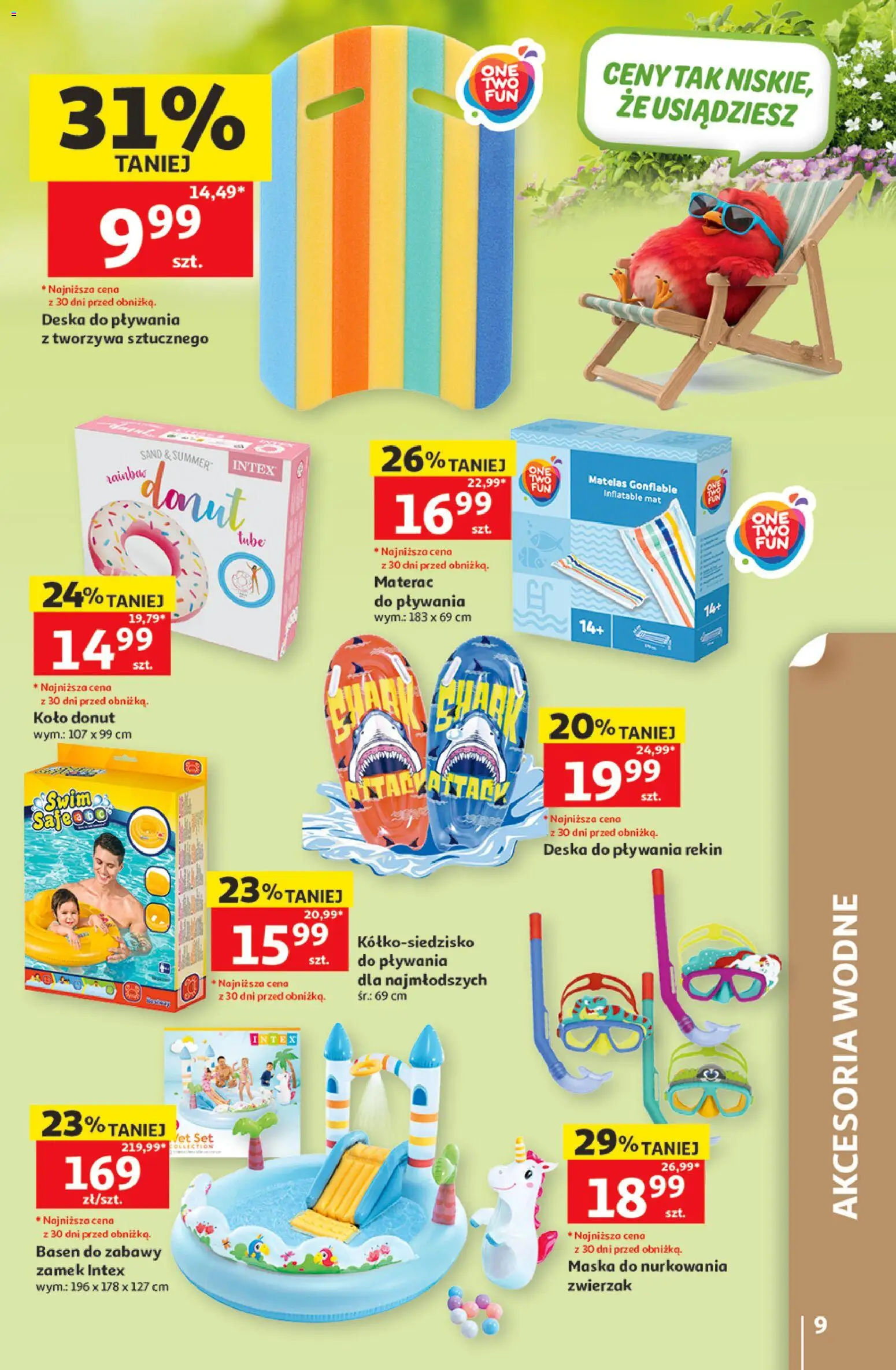 Auchan gazetka - 30 Lat Hipermarket od 11.06.2026 | Strona: 9 | Produkty: Materac, Basen, Donut, Maska