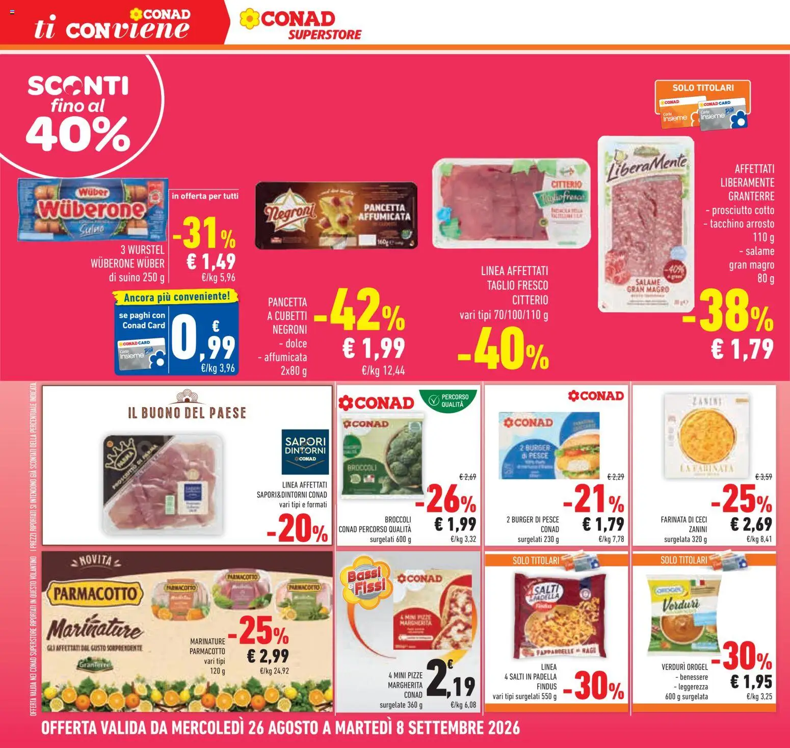 Volantino Conad del 26/08/2026 | Pagina: 18 | Prodotti: Pesce, Ceci, Taglio, Padella