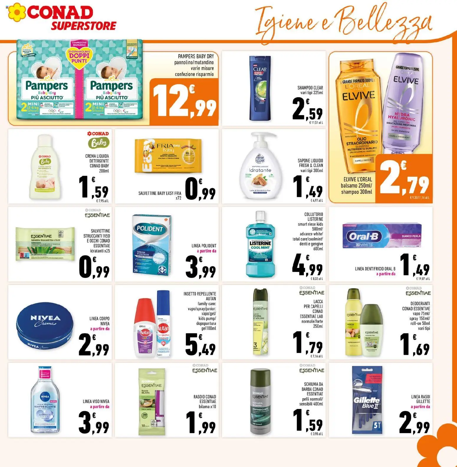 Volantino Conad del 29/07/2026 | Pagina: 23 | Prodotti: Crema, Lacca, Schiuma da barba, Sapone