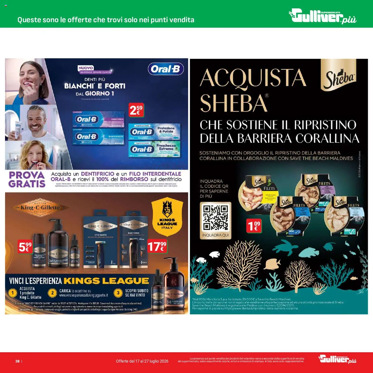 Volantino Gulliver del 17/07/2026 | Pagina: 38 | Prodotti: Dentifricio, Filo interdentale, Pesce, The