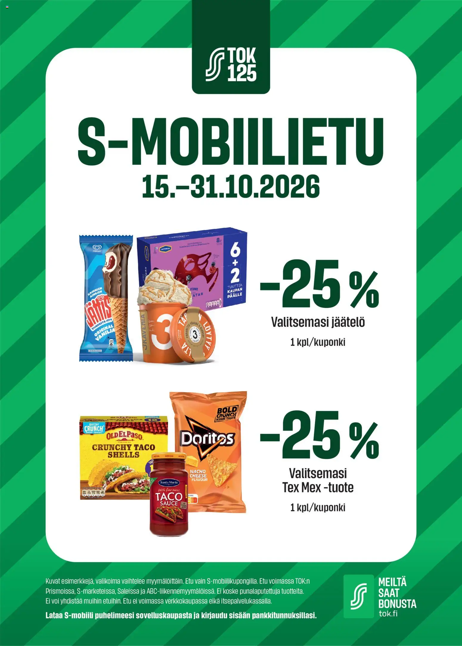 Sale S-Mobiilietu – voimassa 15/10/2026 alkaen | Sivu: 1 | Tuotteet: Voi, Viini, Jäätelö