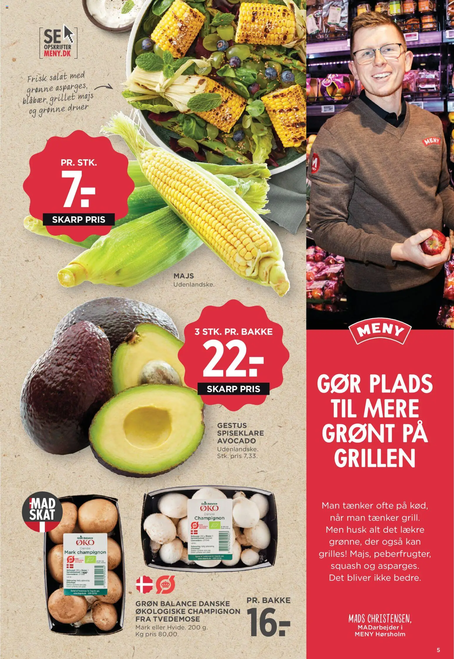 Meny tilbudsavis – gyldig fra 17/07/2026 | Side: 7 | Produkter: Champignon, Squash, Salat, Majs