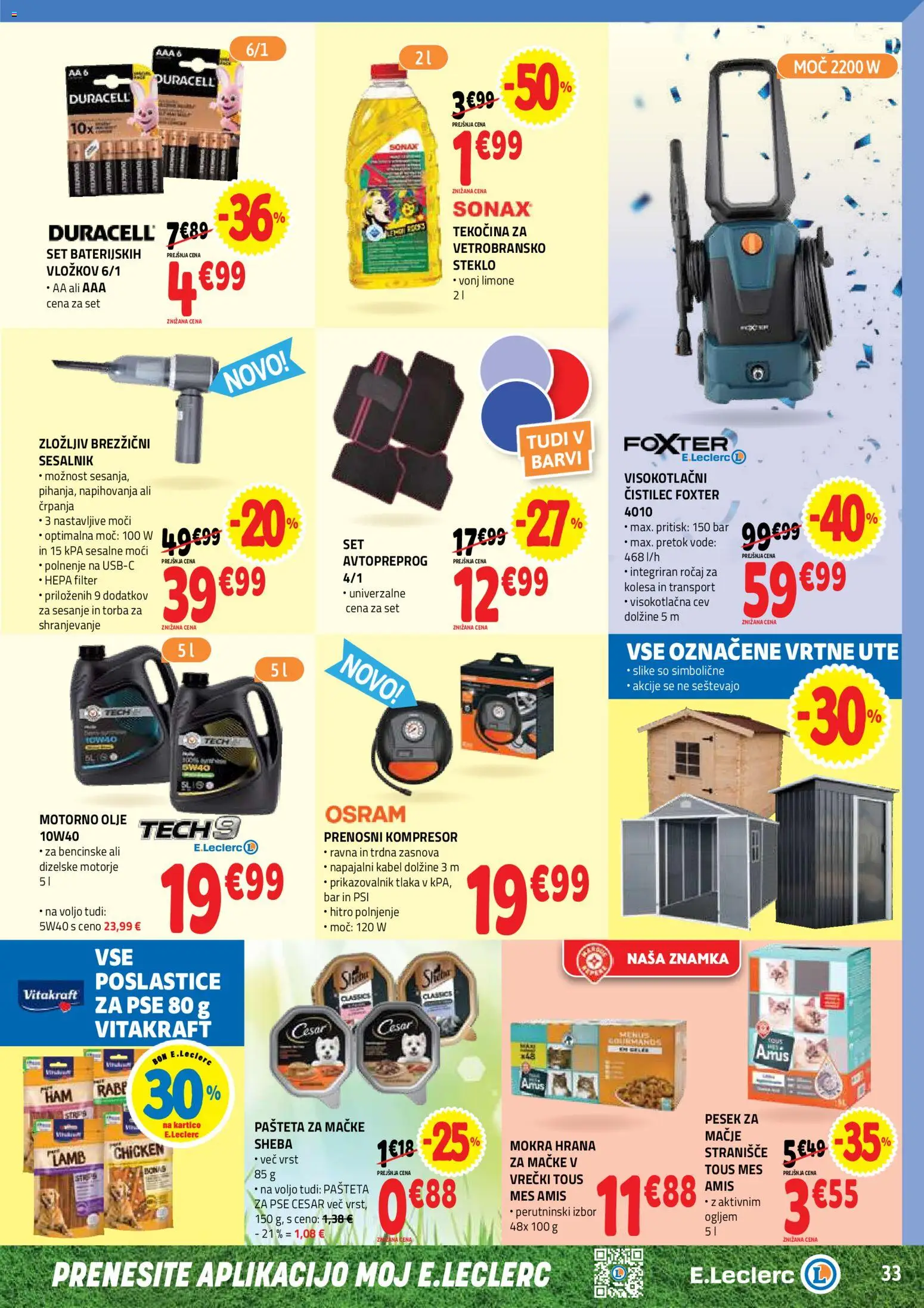 Novi E.leclerc katalog ponudbe – veljaven od 17.06.2026 | Stran: 33 | Izdelki: Kabel, Torba, Stranisce, Olje