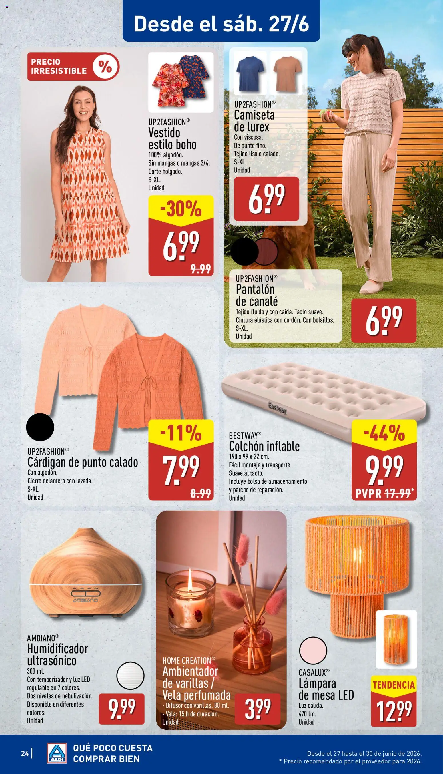 Aldi folleto Península │ válido desde el 22.06.2026 | Página: 24 | Productos: Colchon, Vela, Bolsa, Lámpara