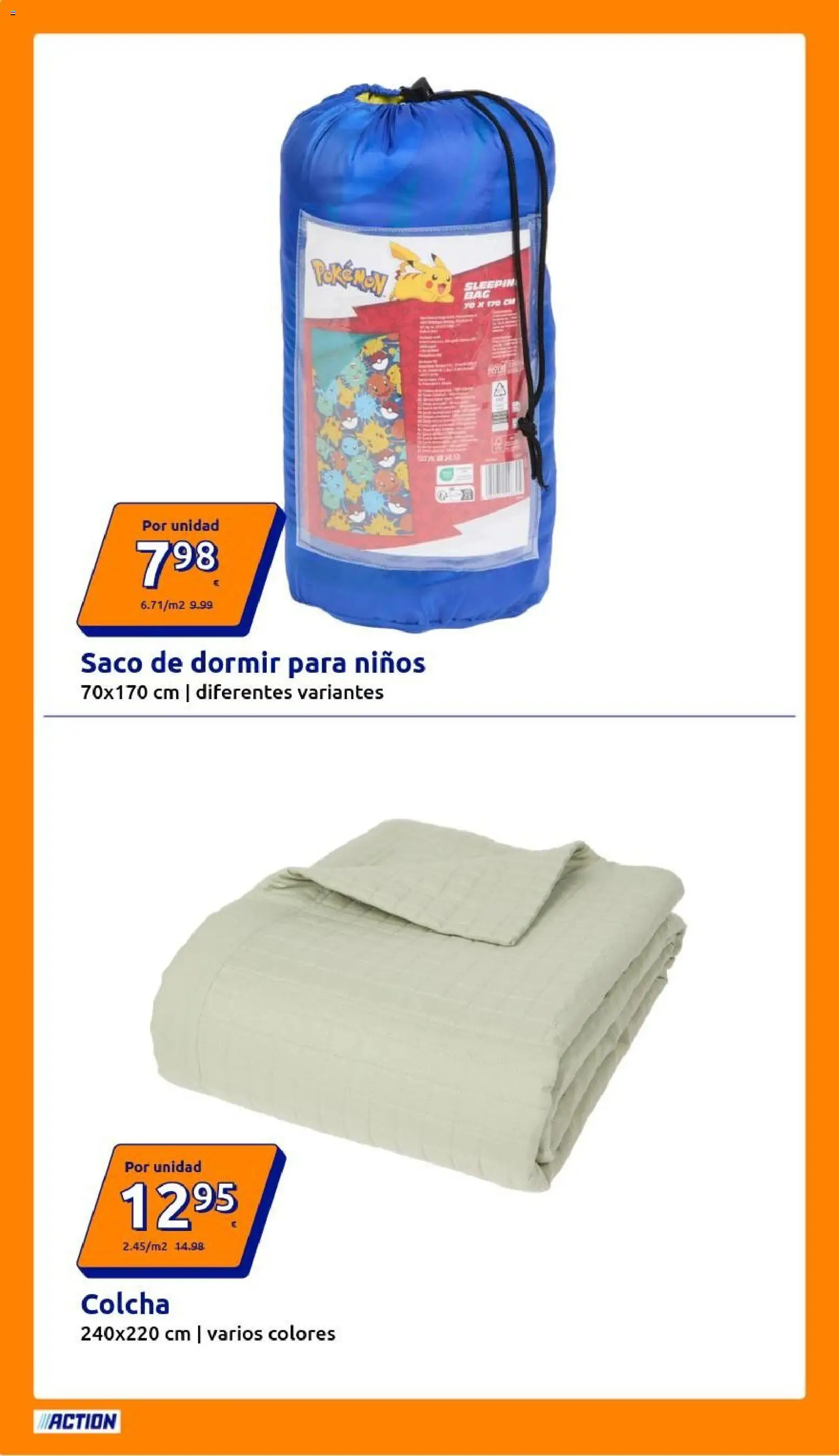 Action folleto │ válido desde el 08/07/2026 | Página: 16 | Productos: Saco de dormir, Colcha