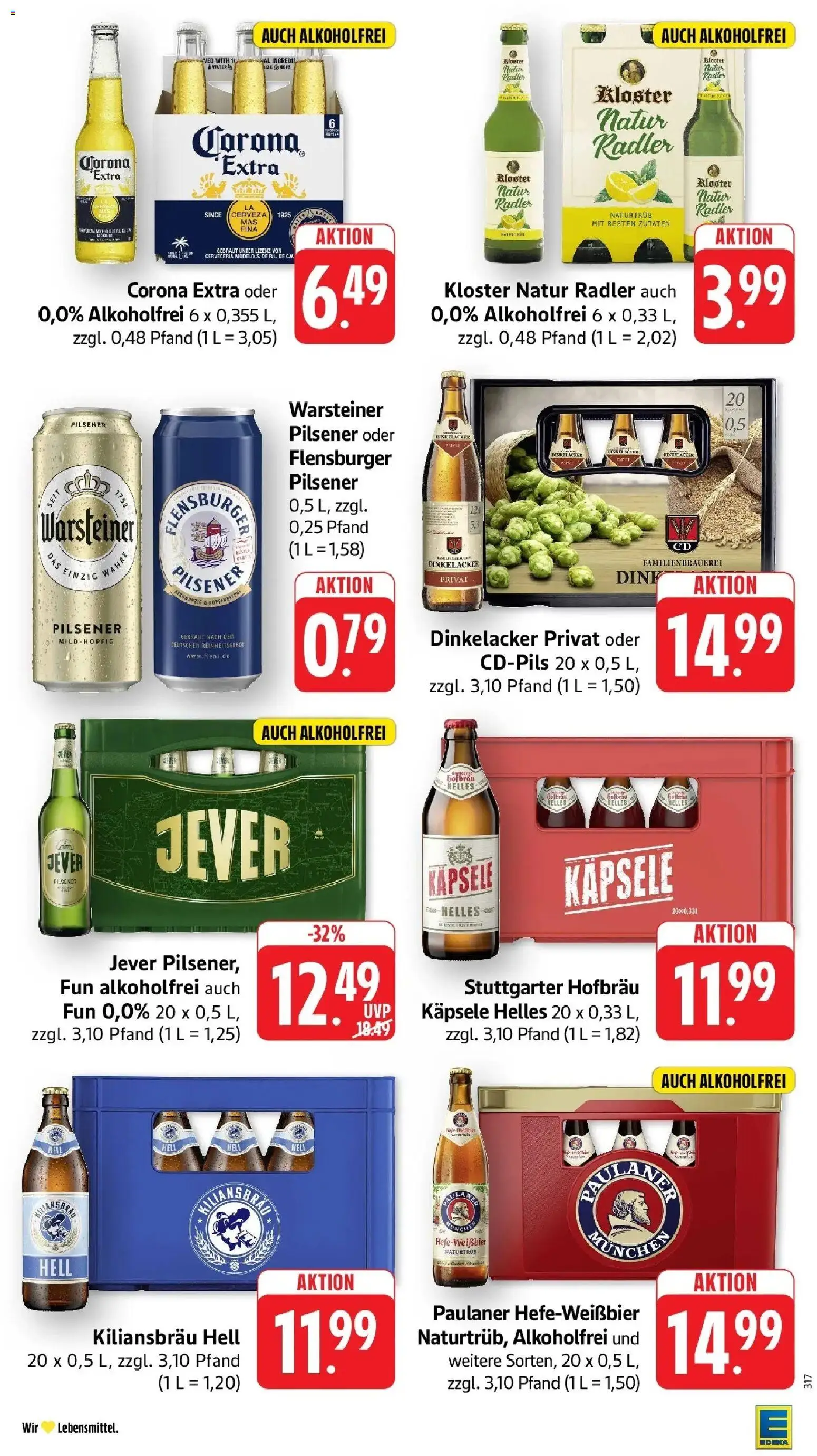 Edeka Prospekt Stuttgart - Feuerbach (ab 31.08.2026) » Angebote Online | Seite: 33 | Produkte: Flensburger, Radler, Warsteiner, Jever
