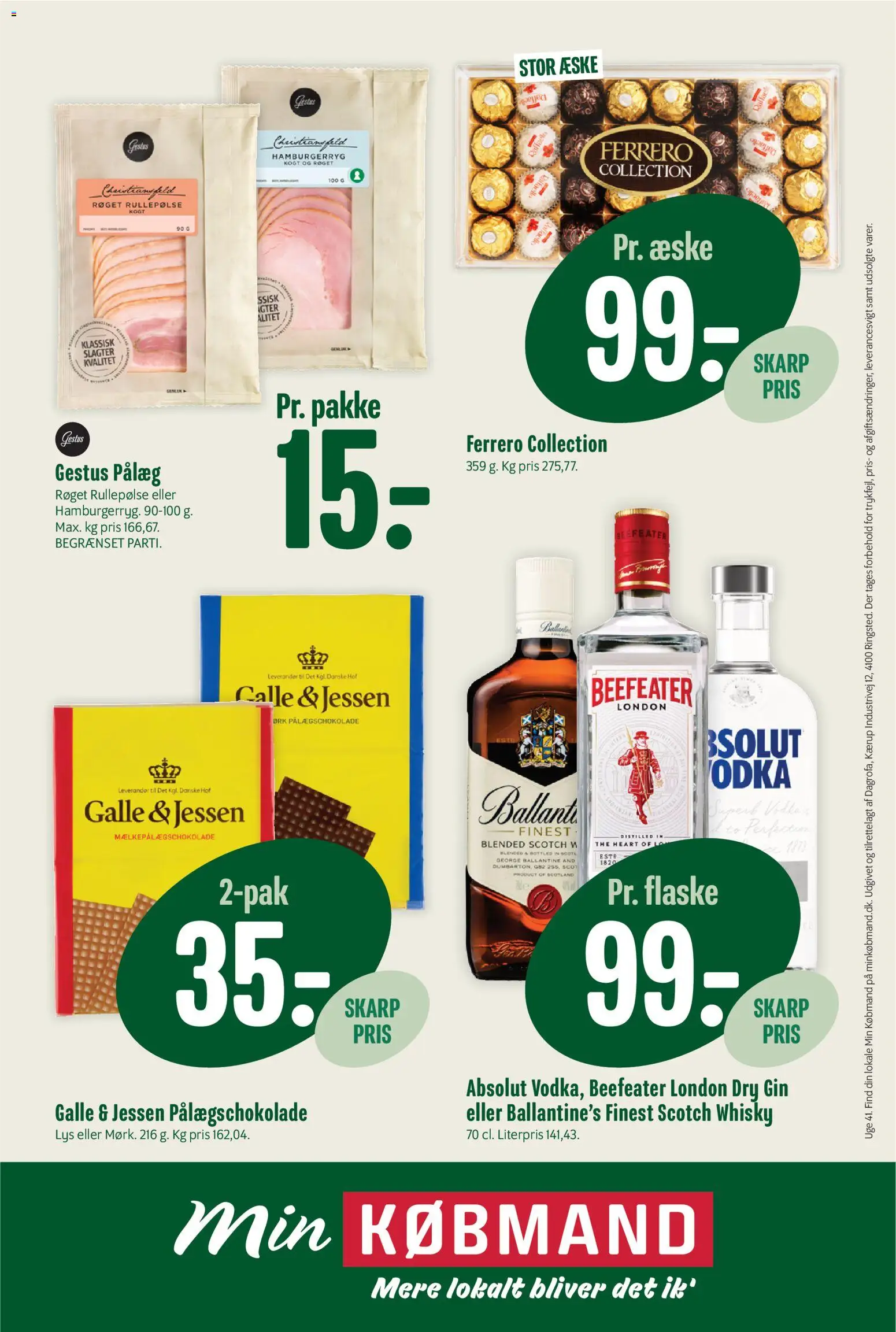 Min Købmand tilbudsavis – gyldig fra 02/10/2026 | Side: 15 | Produkter: Gin, Vodka, Whisky, Pålæg