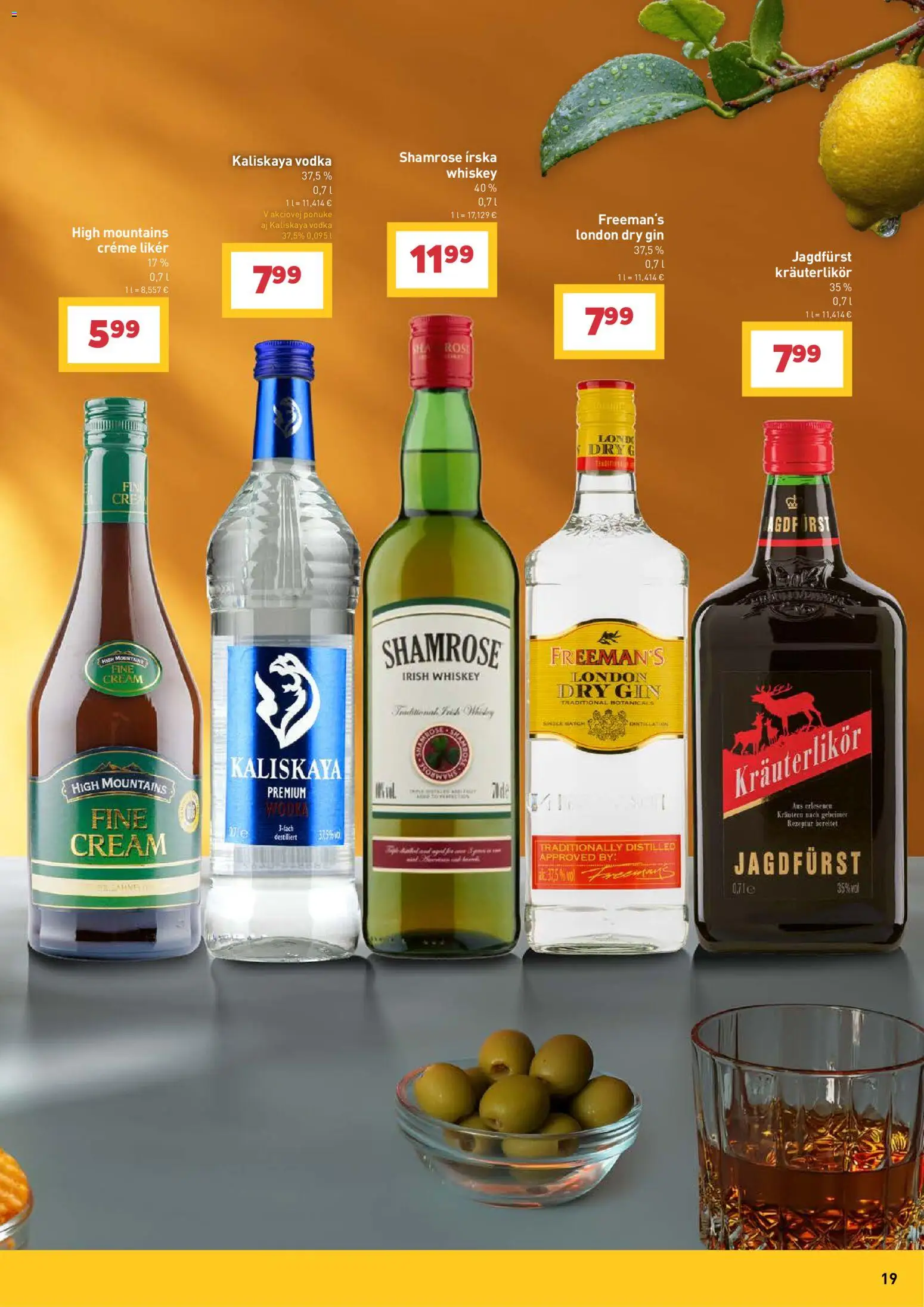 Nové Billa akcie – leták je platný od 09.09.2026 | Strana: 19 | Produkty: Gin, Vodka