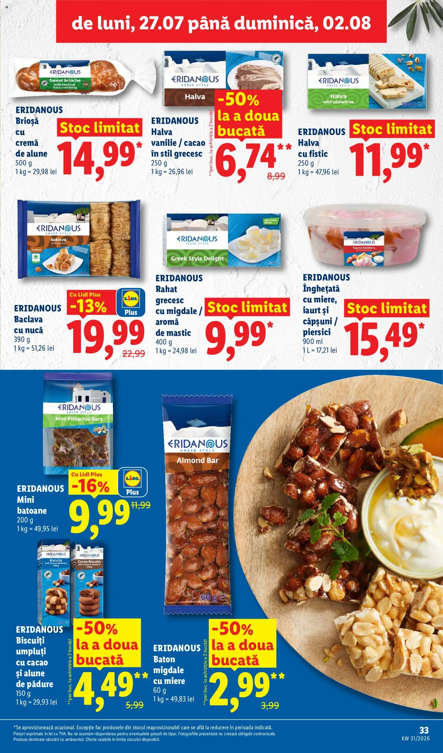 Noul catalog Lidl – valabil de la 27.07.2026 | Pagină: 33 | Produse: Style, Halva, Înghețată, Plus