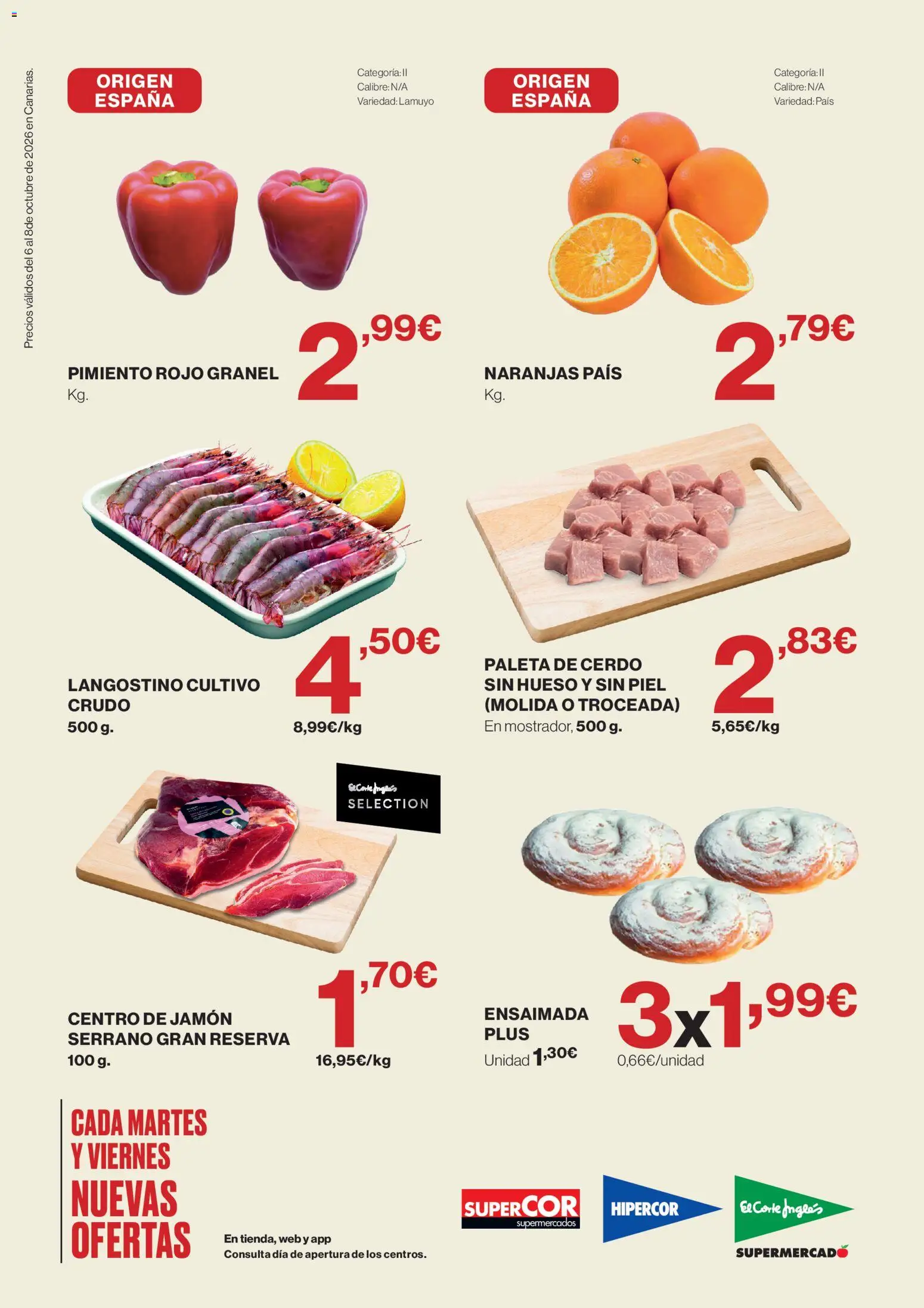 Supercor Canarias │ válido desde el 06/10/2026 | Página: 2 | Productos: Cerdo, Naranjas, Pimiento rojo, Langostino