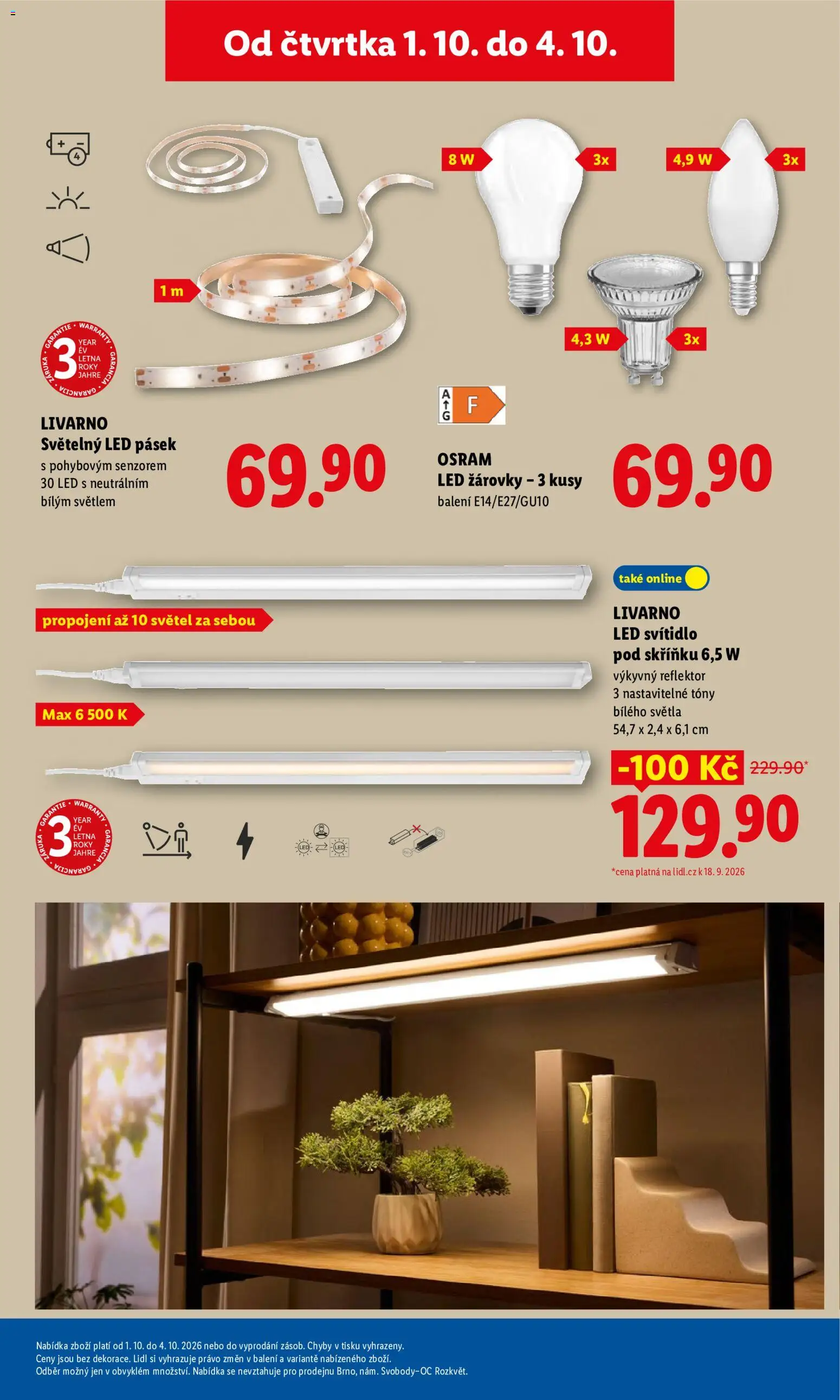 Lidl leták - Spotřební zboží od 29.09.2026 | Strana: 25 | Produkty: LED pásek, Žárovky, Reflektor, LED
