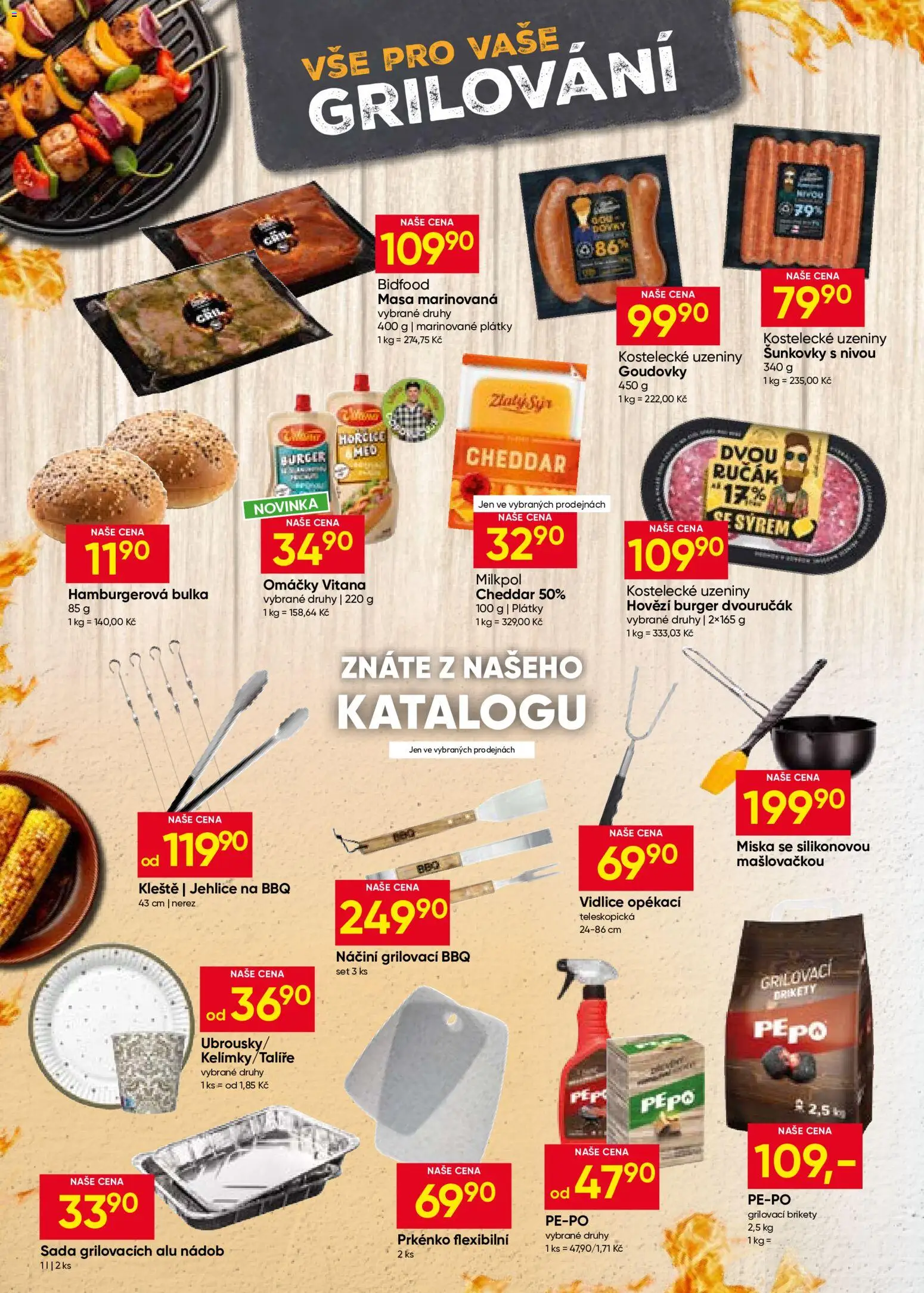 Hruška leták od 06.05.2026 | Strana: 4 | Produkty: Burger, Grilovací brikety, Hovězí burger, Prkénko