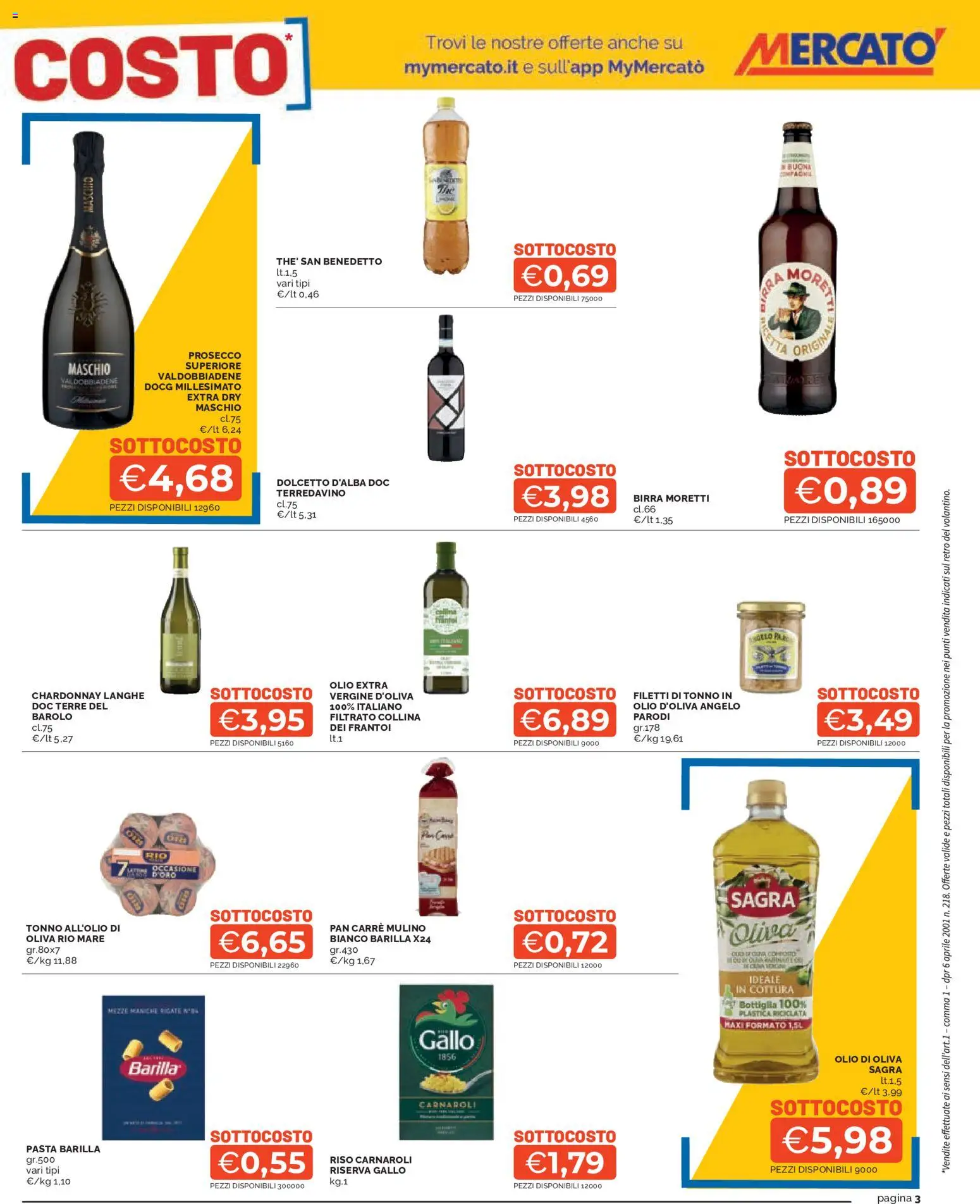 Volantino Mercatò del 07.05.2026 | Pagina: 3 | Prodotti: Riso Carnaroli, Birra, Pasta, Tonno