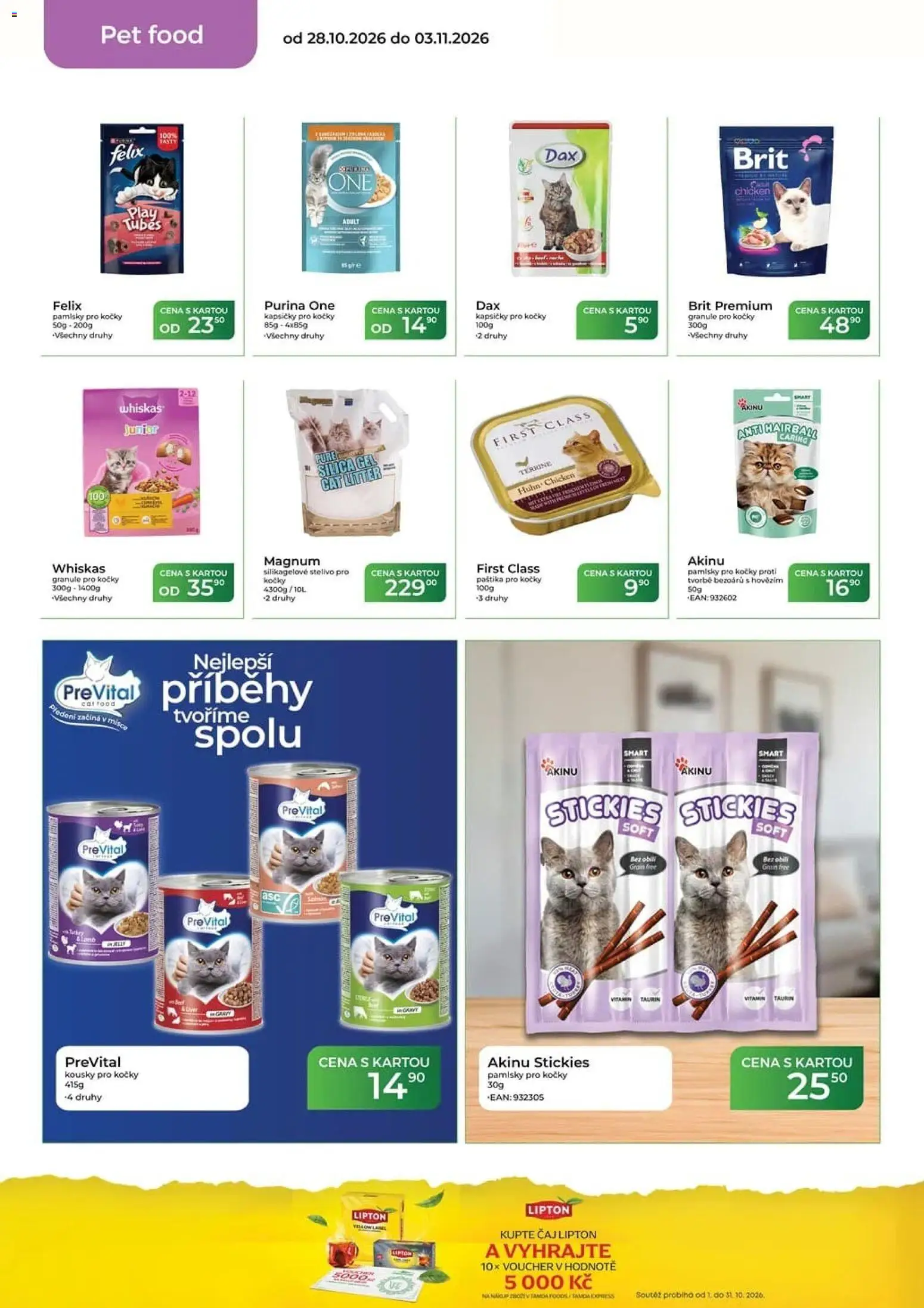 Tamda Foods leták od 28.10.2026 | Strana: 48 | Produkty: Felix, Granule, Kapsičky pro kočky, Magnum