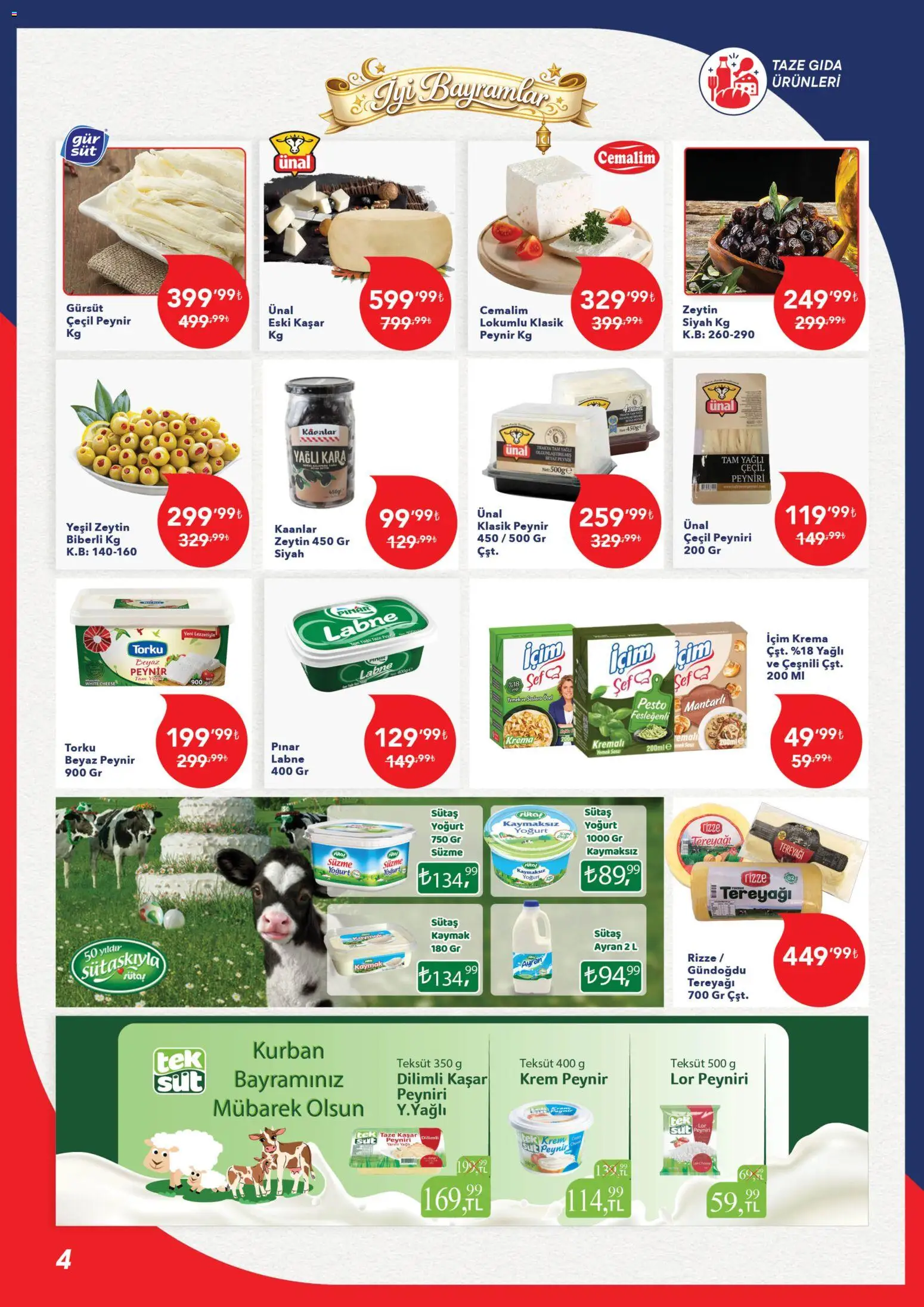 Kim Market Katalog - Marmara Insert - 18.05.2026 tarihinden itibaren geçerlidir | Sayfa: 4 | Ürünler: Süt, Tereyağı, Yoğurt, Zeytin