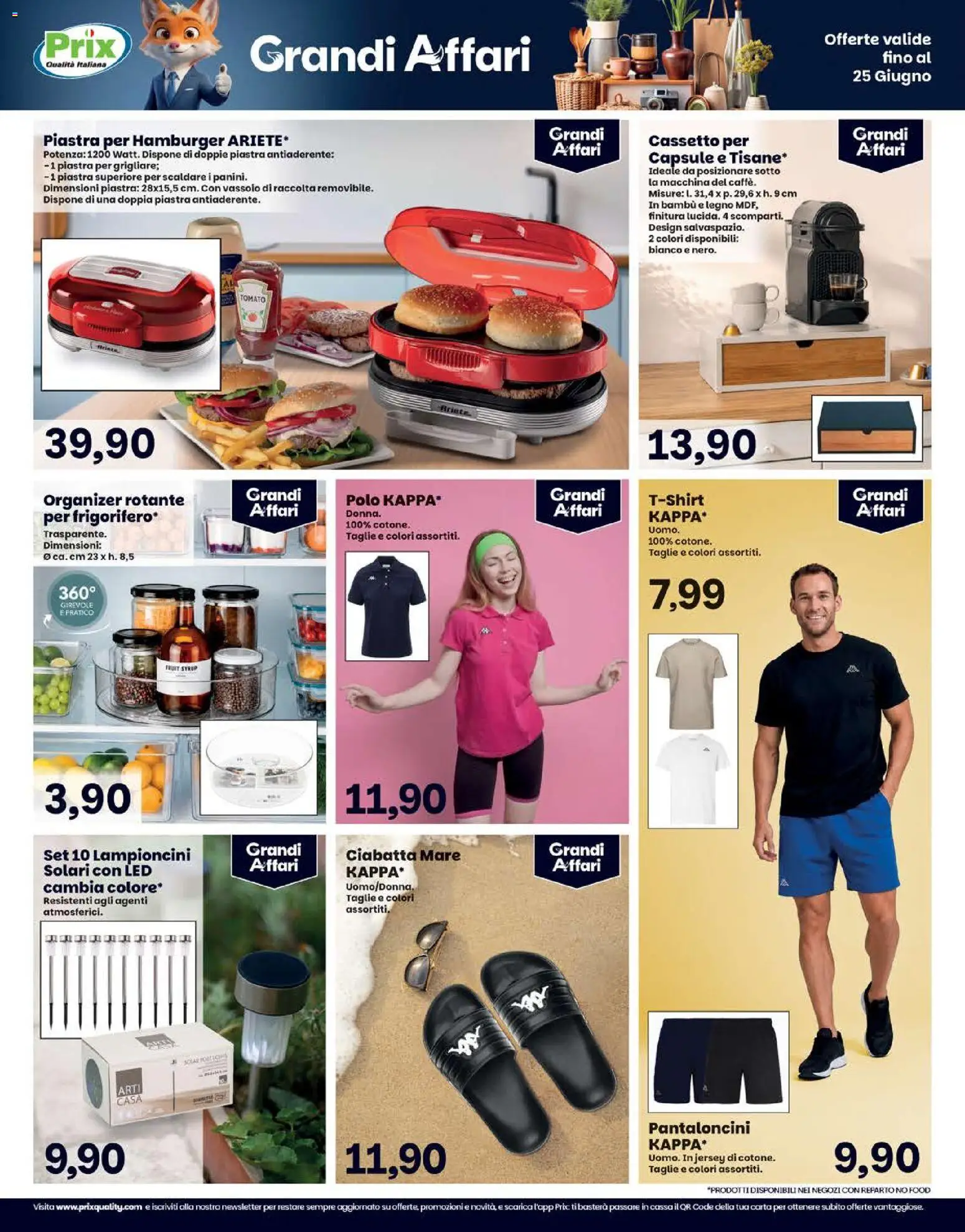 Volantino Prix del 15.06.2026 | Pagina: 22 | Prodotti: Pantaloncini, Polo, Vassoio, Hamburger