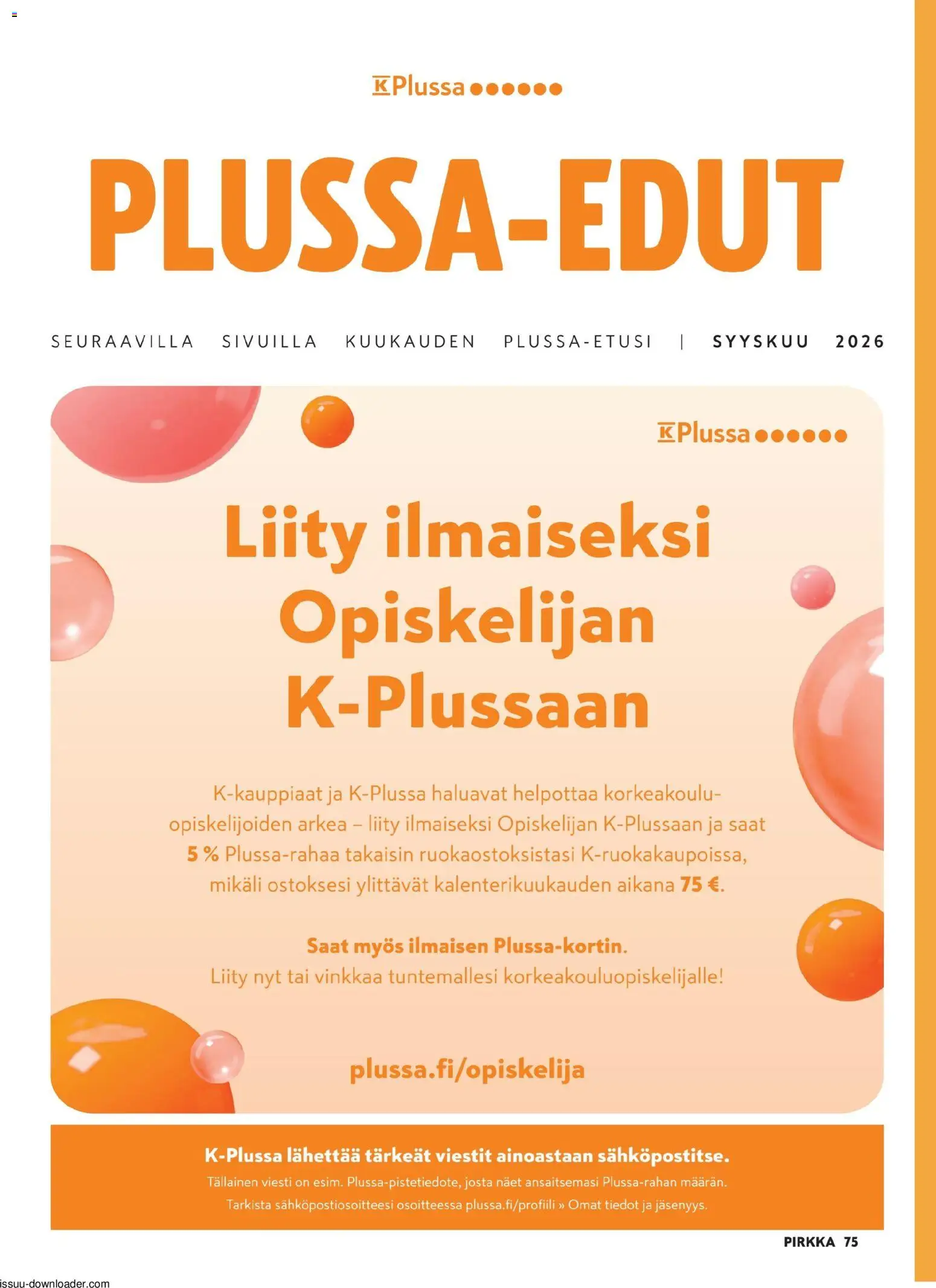 K-Citymarket - Pirkka – voimassa 26/08/2026 alkaen | Sivu: 75