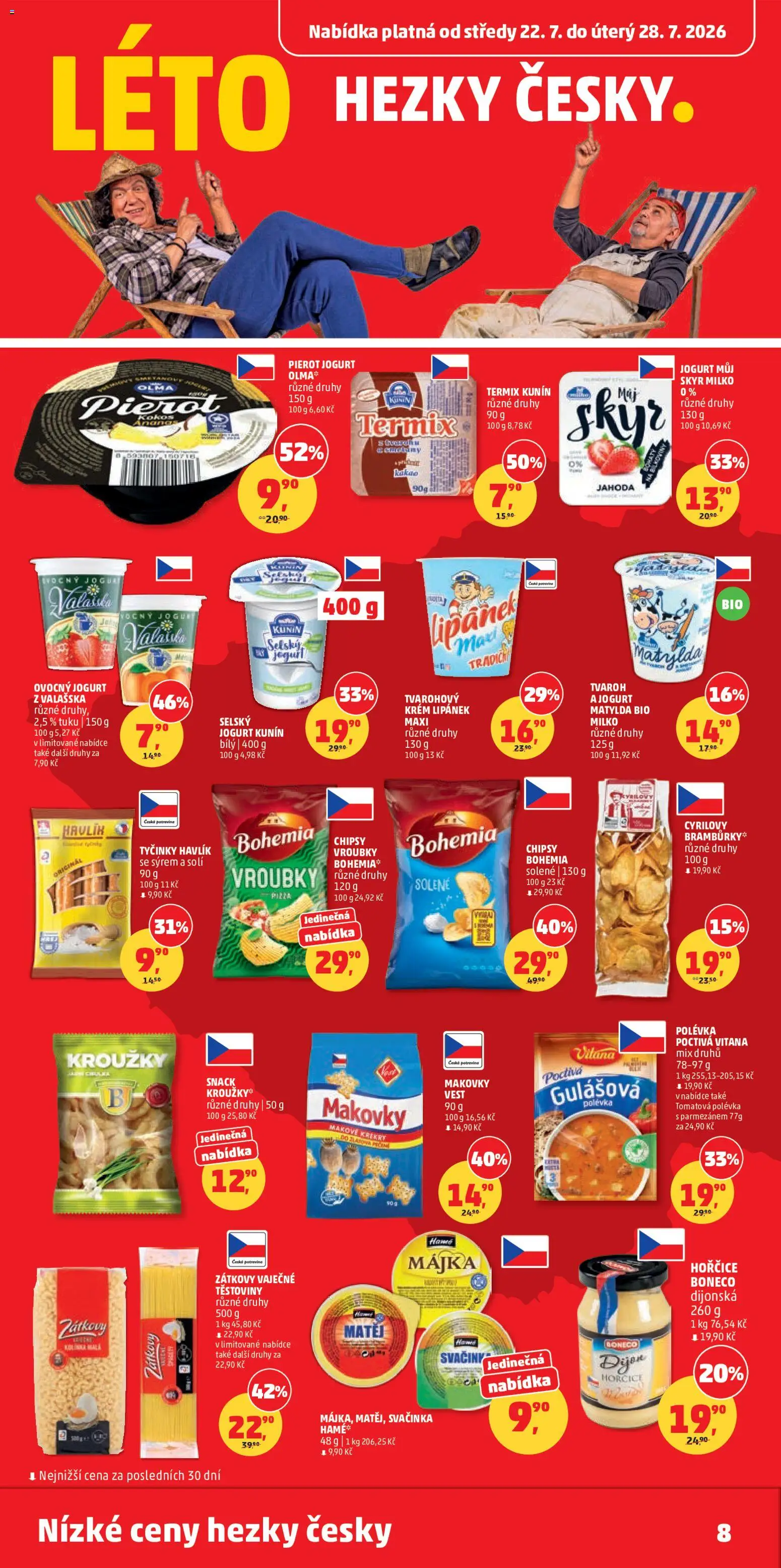 Penny Market leták od 22.07.2026 | Strana: 8 | Produkty: Tvaroh, Termix, Cyrilovy brambůrky, Chipsy