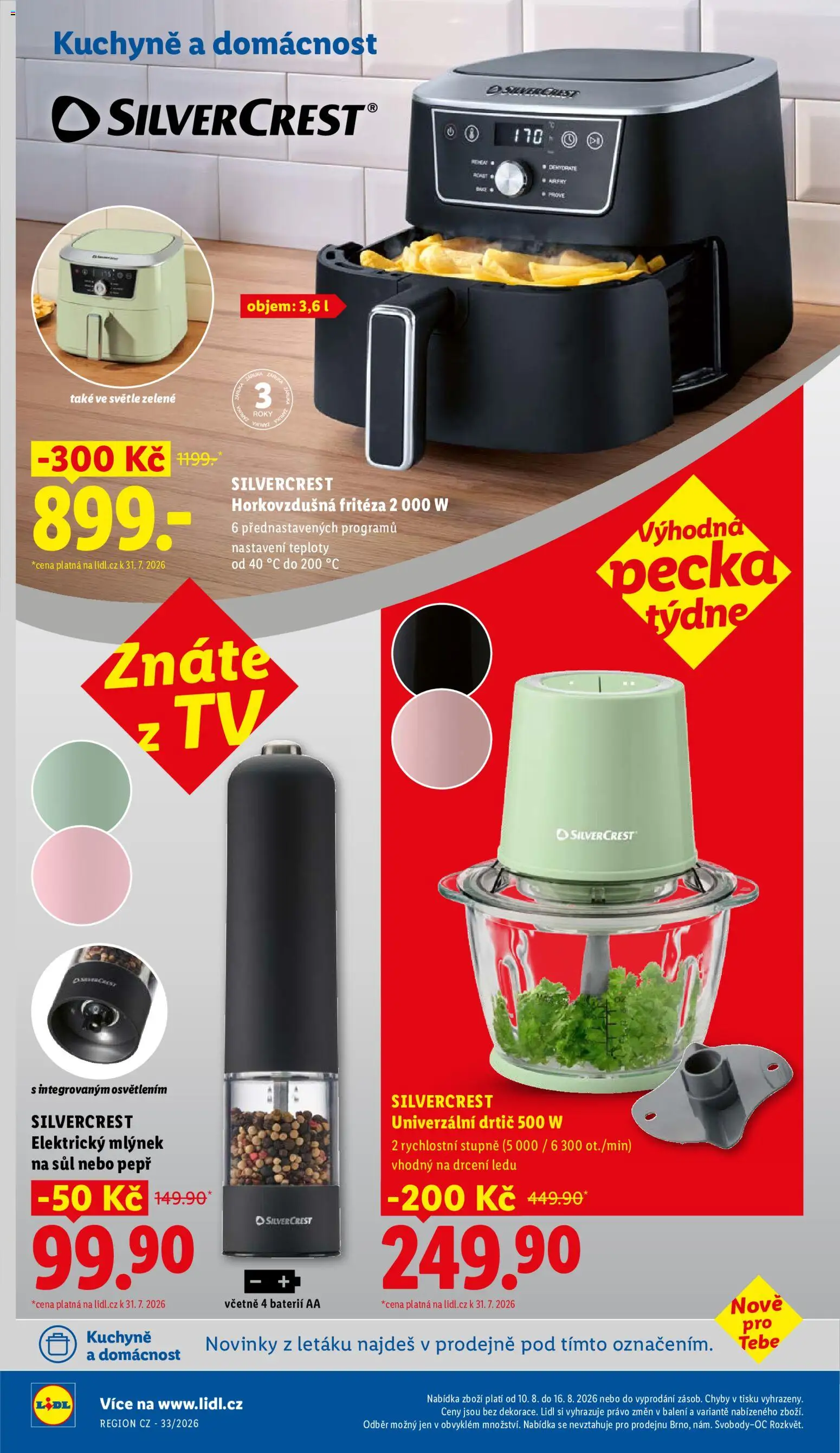Lidl leták - Spotřební zboží od 10.08.2026 | Strana: 2 | Produkty: Mlýnek, Drtič, Kuchyně, Horkovzdušná fritéza