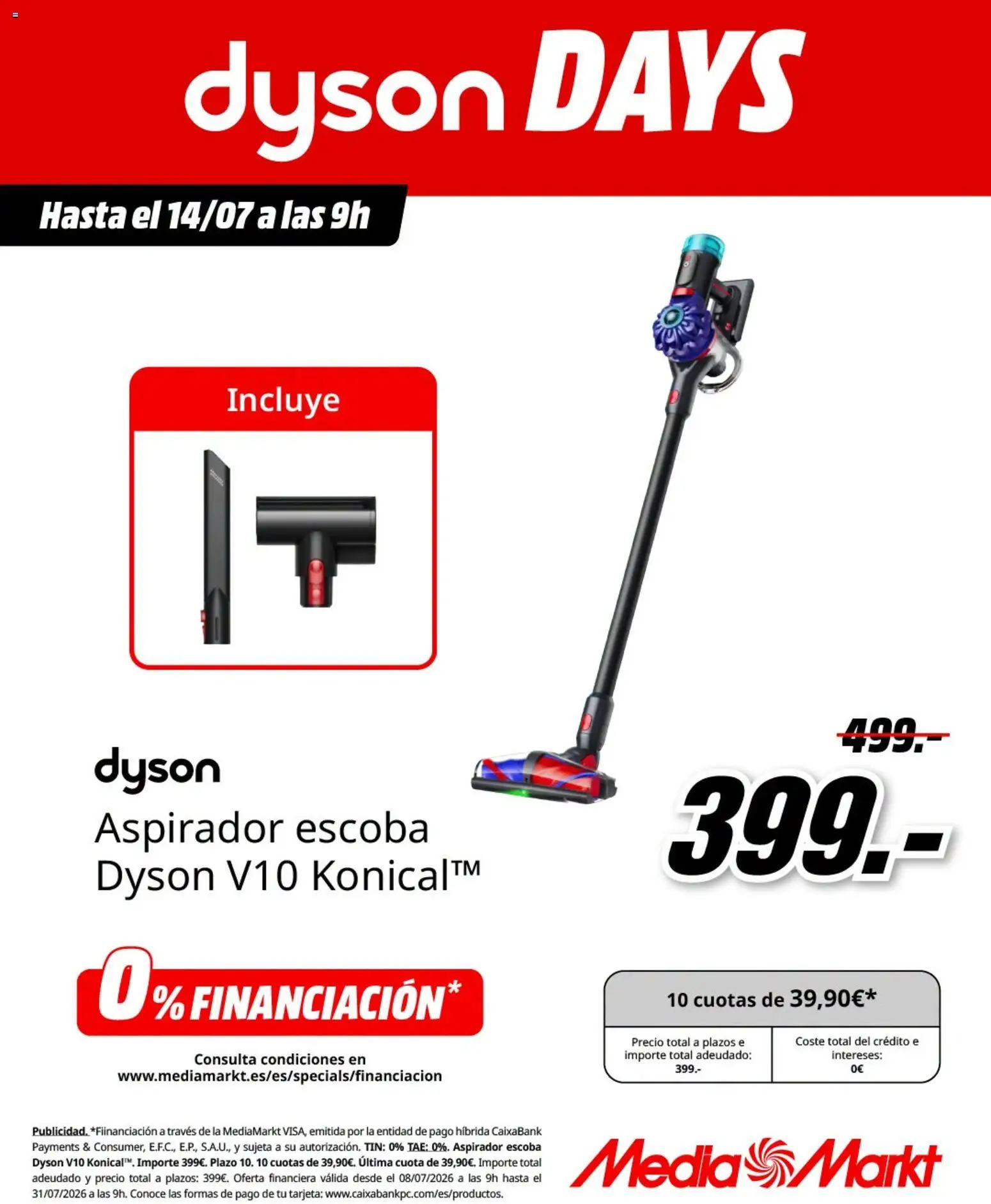 Media Markt folleto Days Dyson │ válido desde el 10/07/2026 | Página: 3 | Productos: Escoba, Aspirador