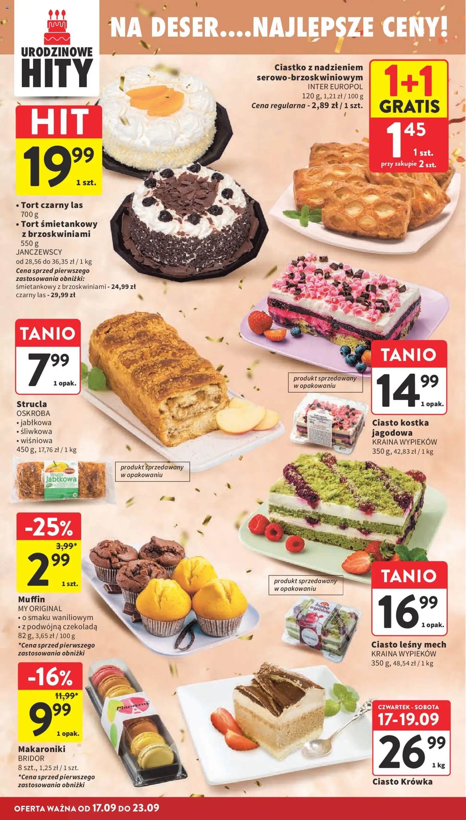 Intermarche gazetka od 17.09.2026 | Strona: 26 | Produkty: Krowka, Tort, Makaroniki, Czekolada