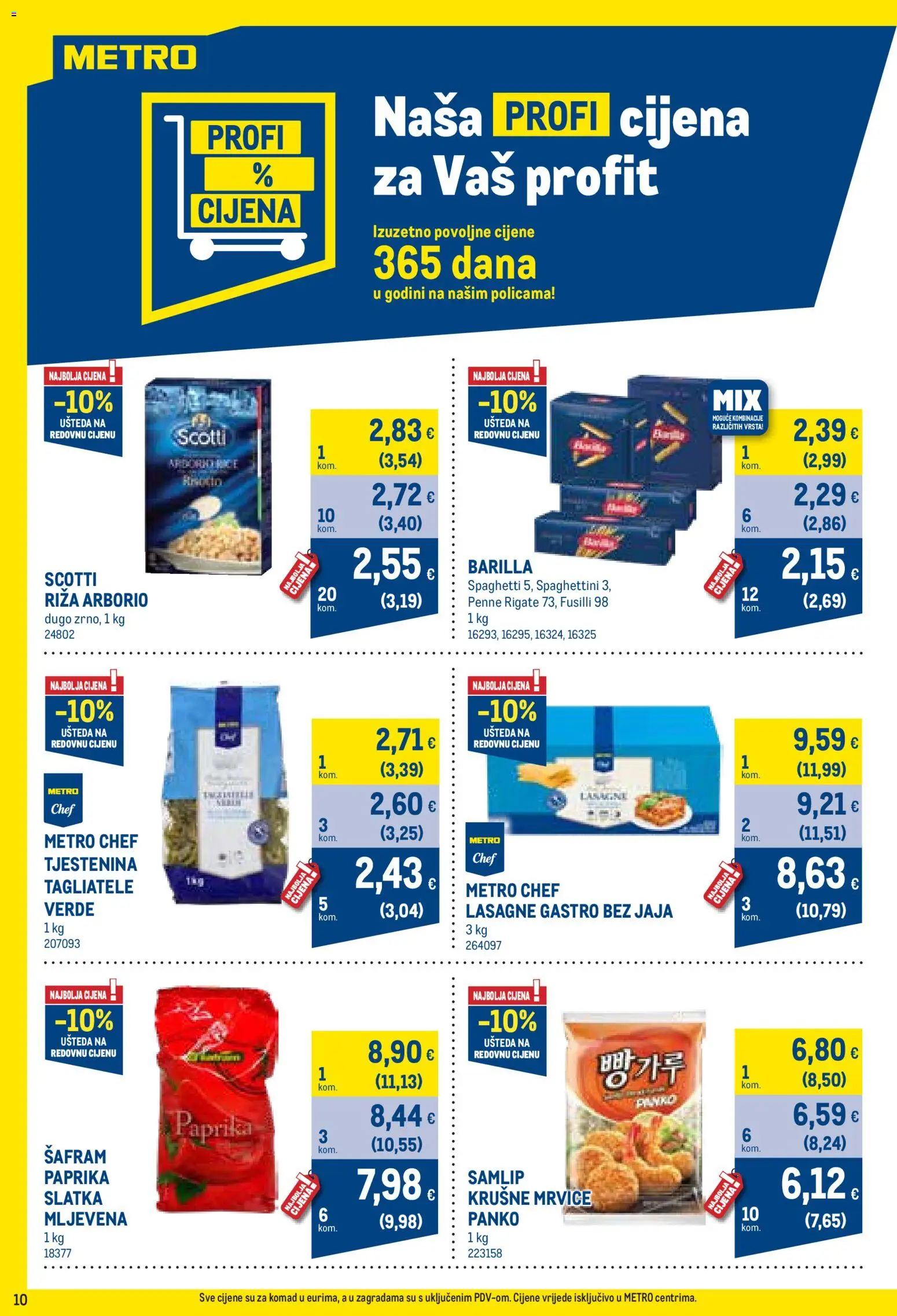 Metro katalog | vrijedi od 01.09.2026 | Stranica: 10 | Proizvodi: Krušne mrvice, Jaja, Tjestenina, Barilla