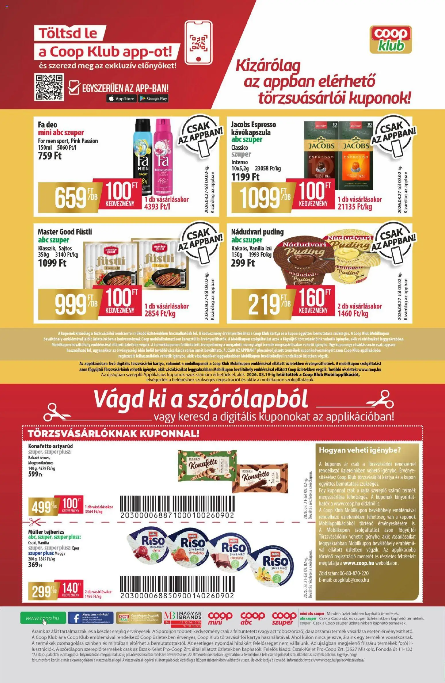 COOP akciós ujság - amely érvényes a következő dátumtól: 2026.08.27. | Oldal: 12 | Termékek: Tejberizs, Müller, Vanília, Eper
