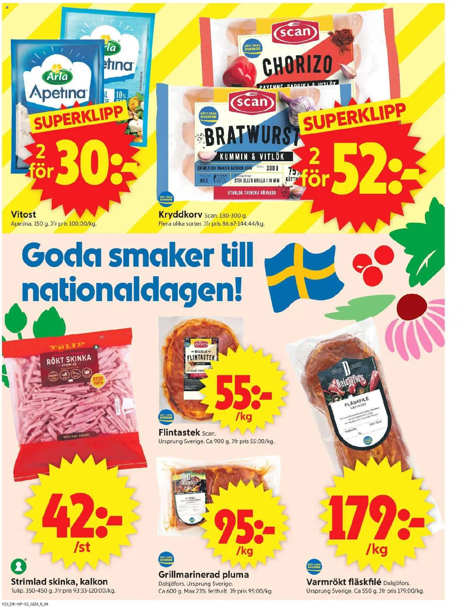 ICA Supermarket reklamblad aktuell från 01.06.2026 | Sida: 4 | Produkter: Grill, Skinka, Vitlök, Chorizo